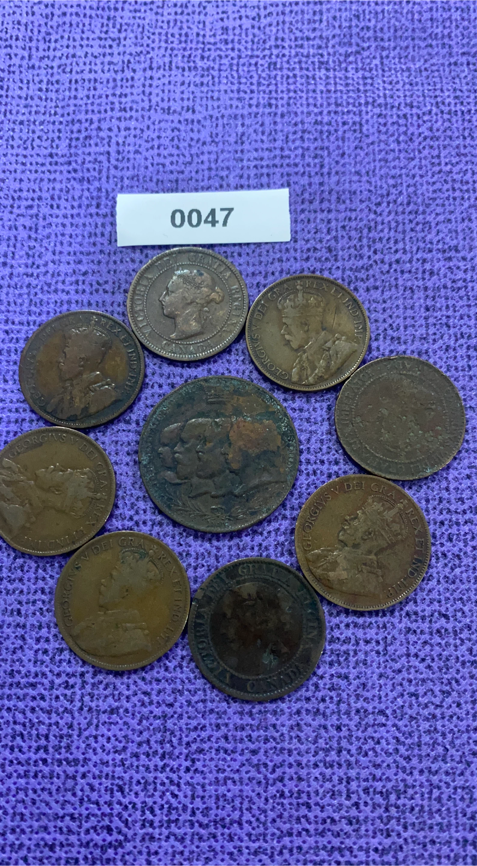 Vintage Canadian One Cent Coins