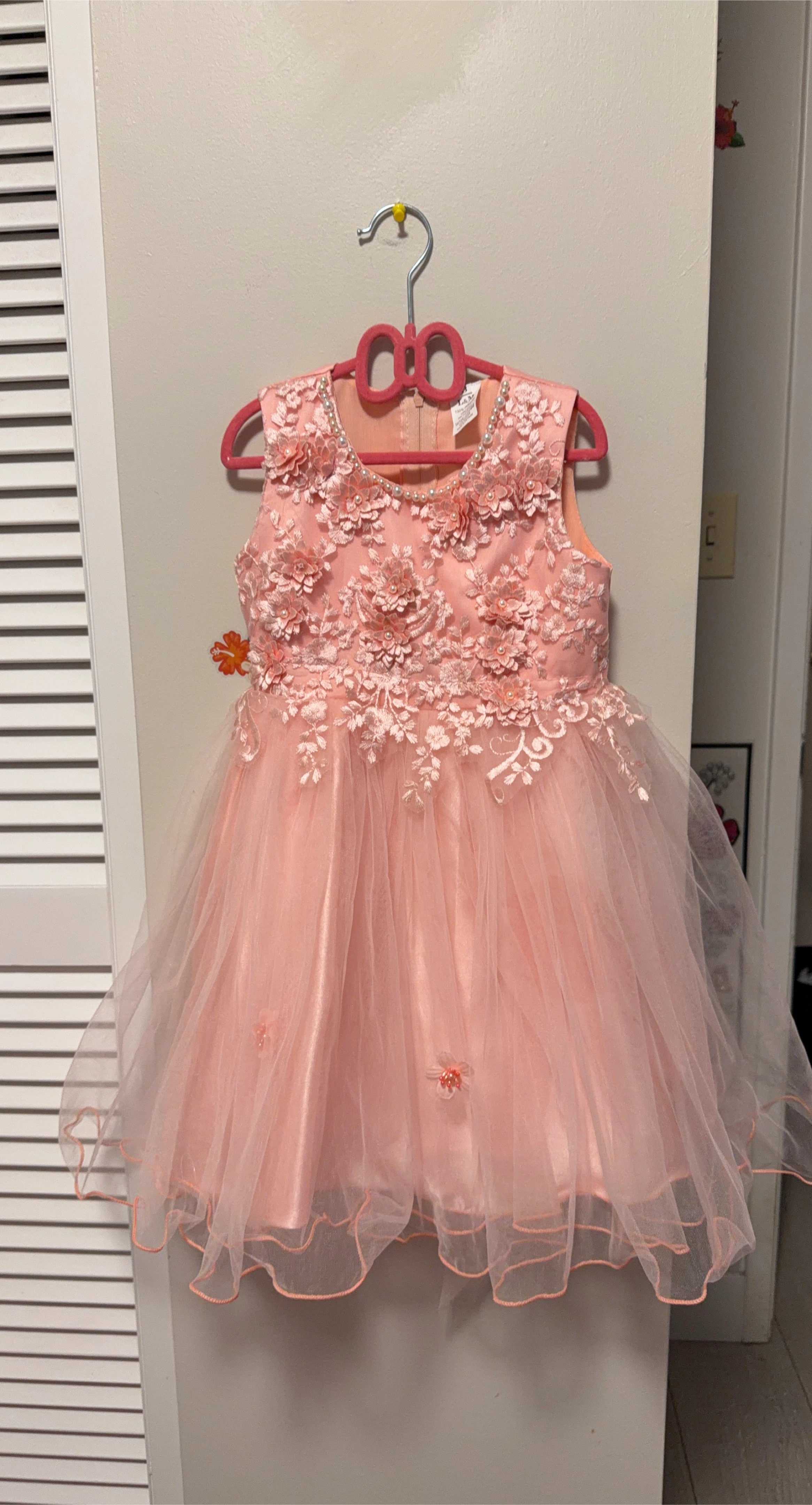 Pink Dress with Floral Details