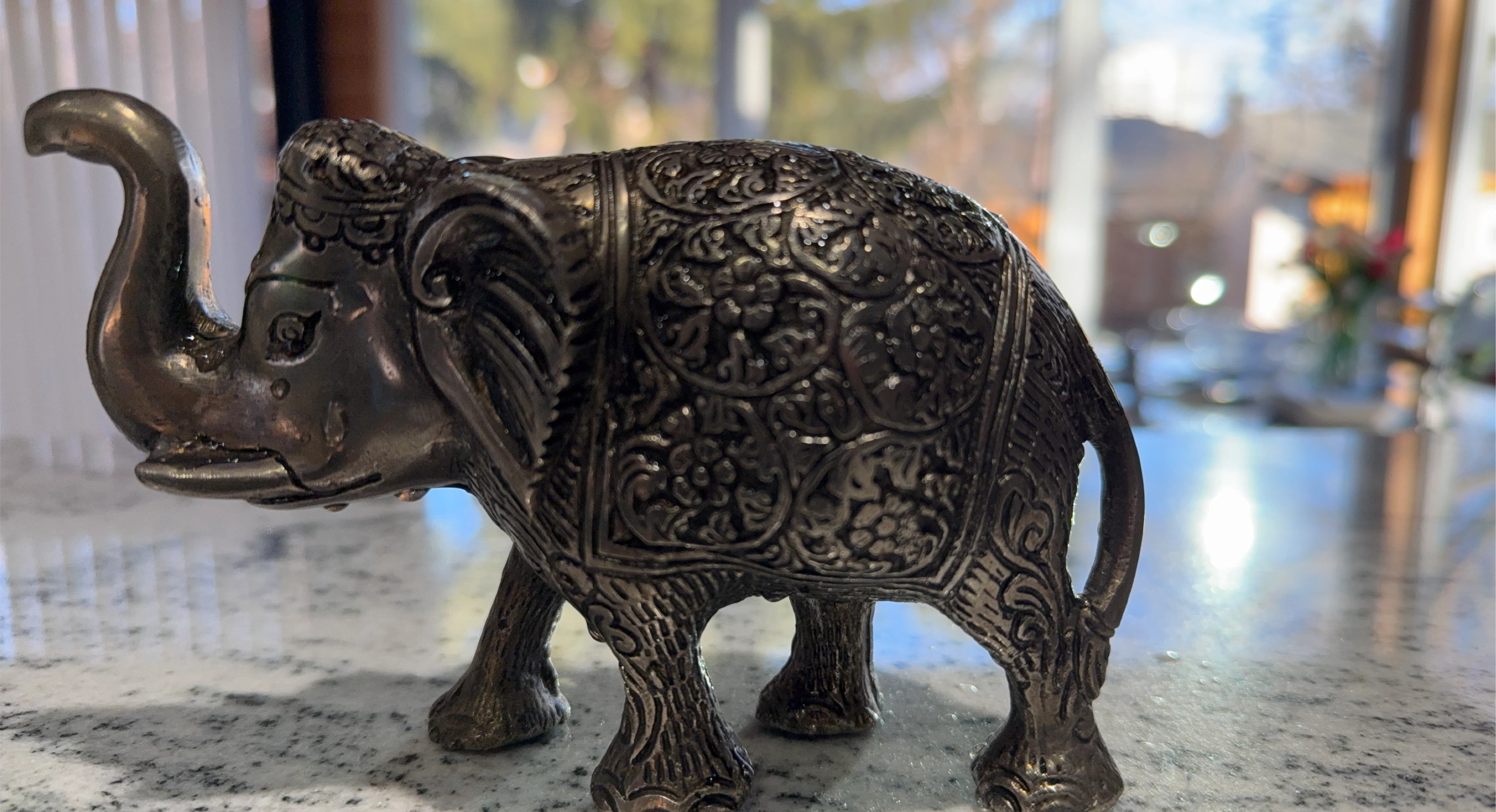Metal Elephant Figurine