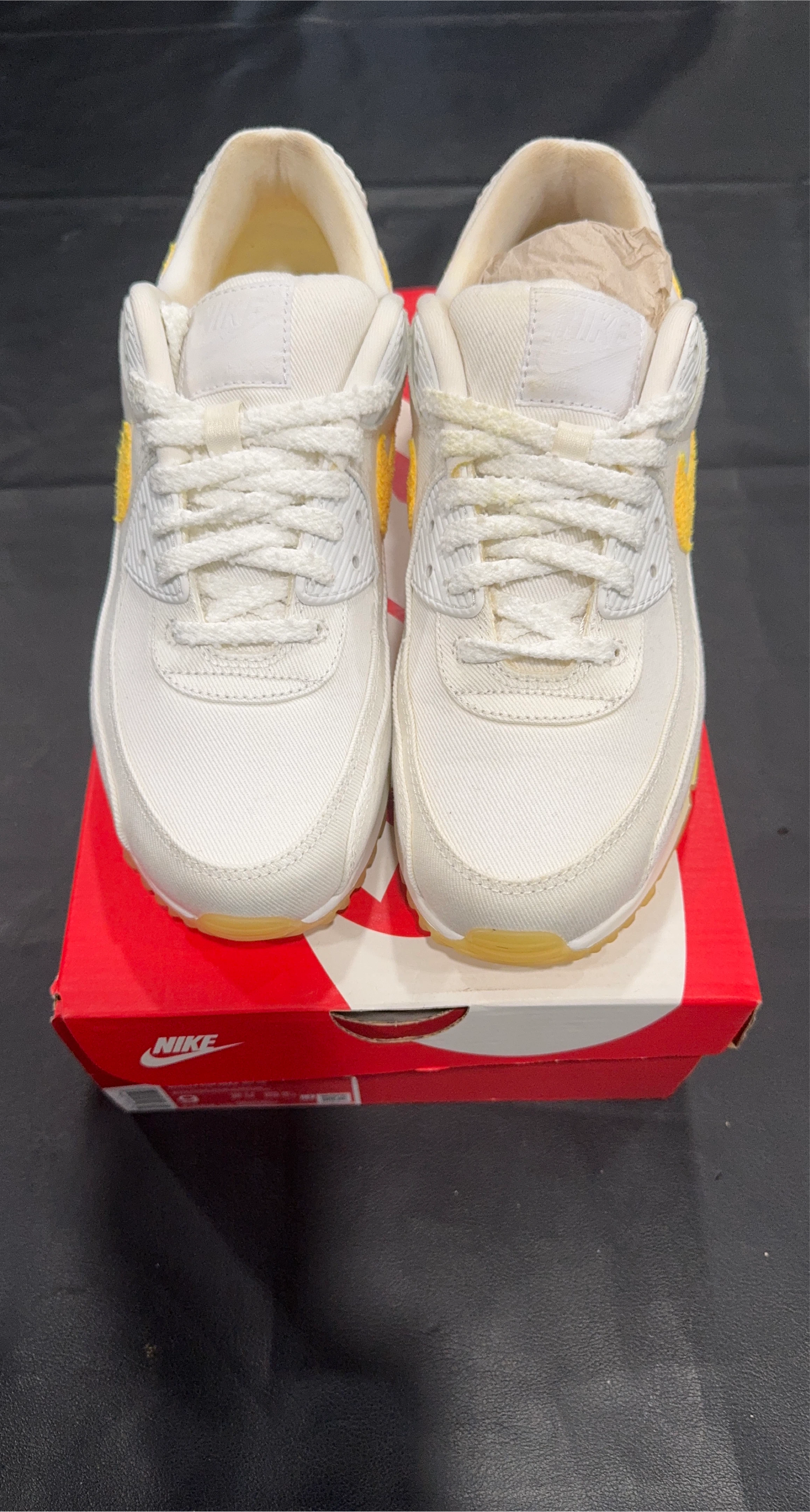 Nike Air Max 90 White/Yellow, with box