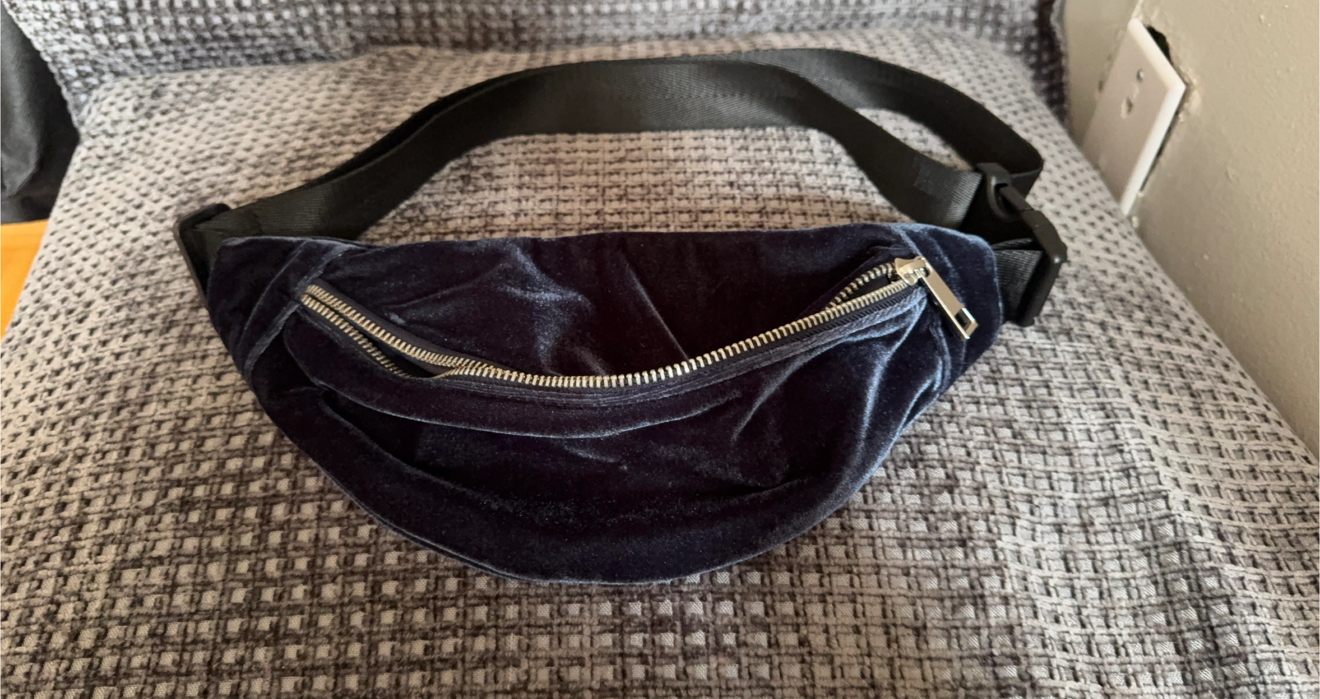 Blue Velvet Belt Bag