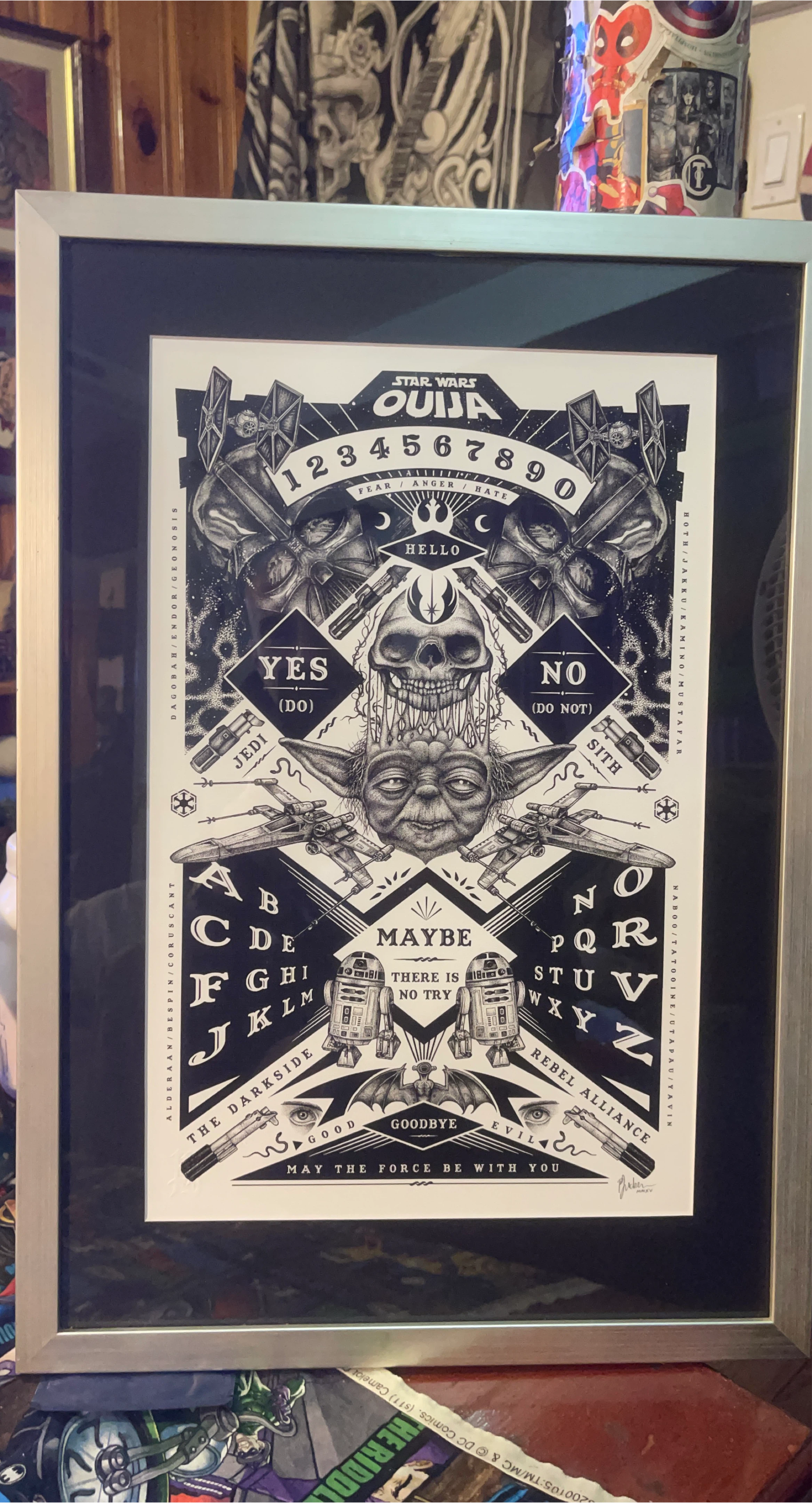 Star Wars Ouija Board Framed Art