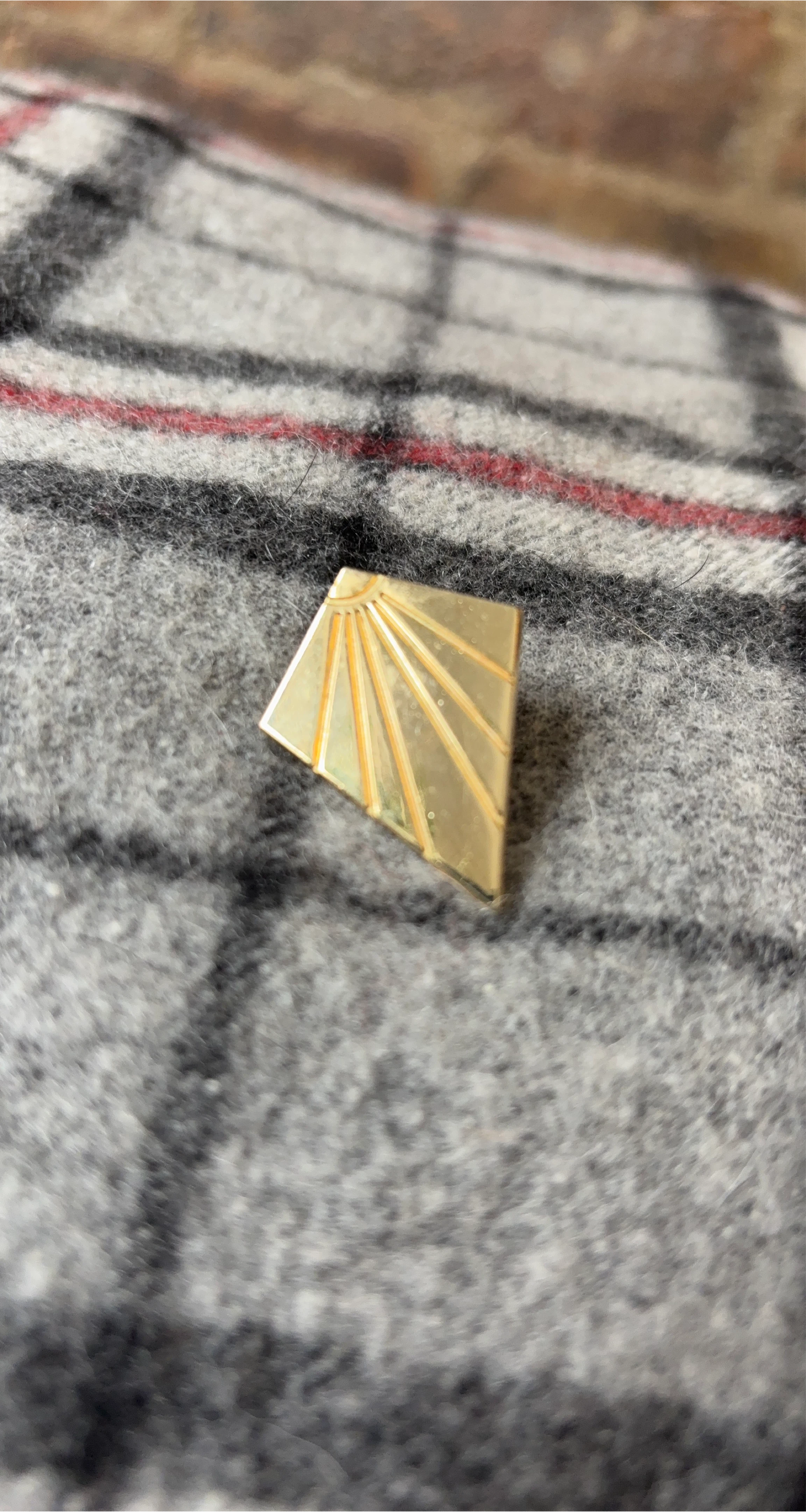 Jenny Bird Gold-toned Art Deco Pin
