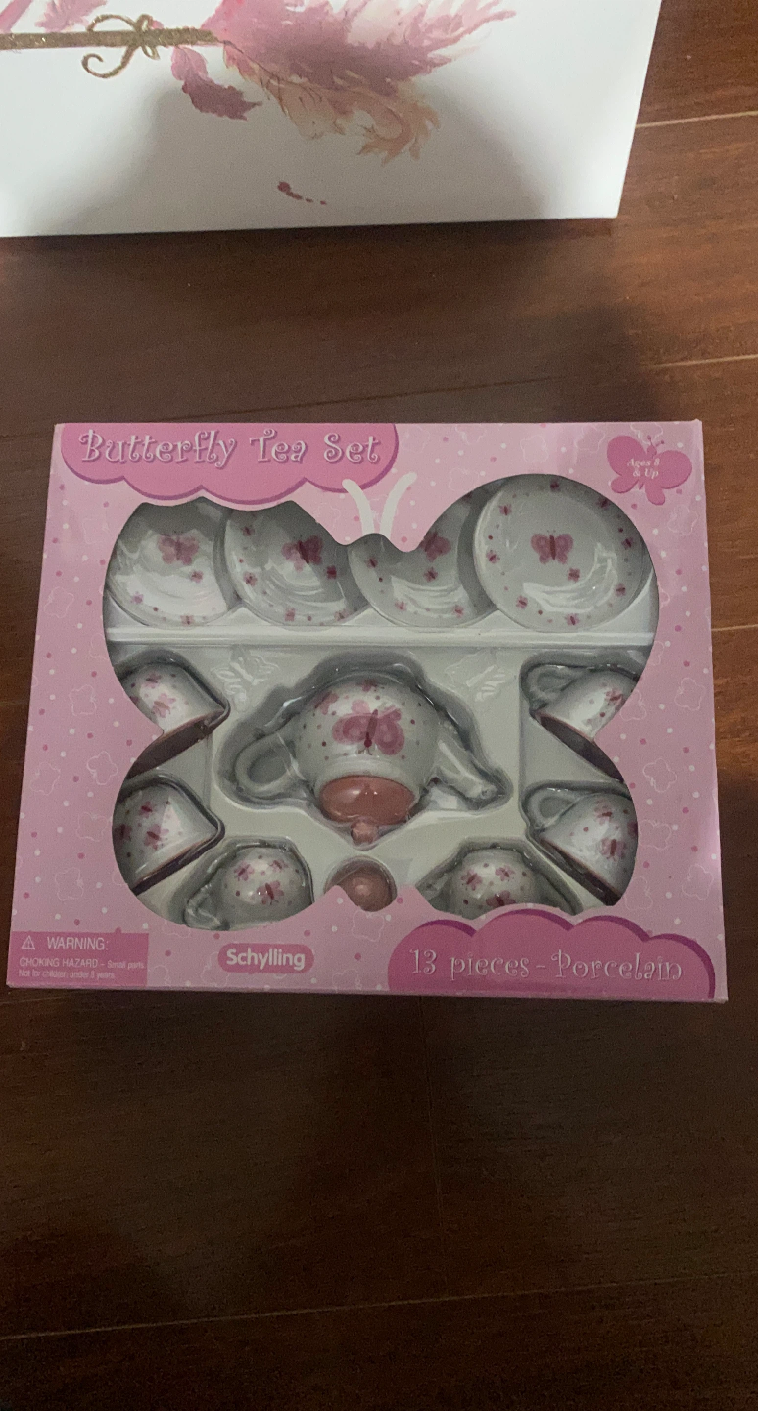 Schylling Butterfly Tea Set - 13 Piece Porcelain