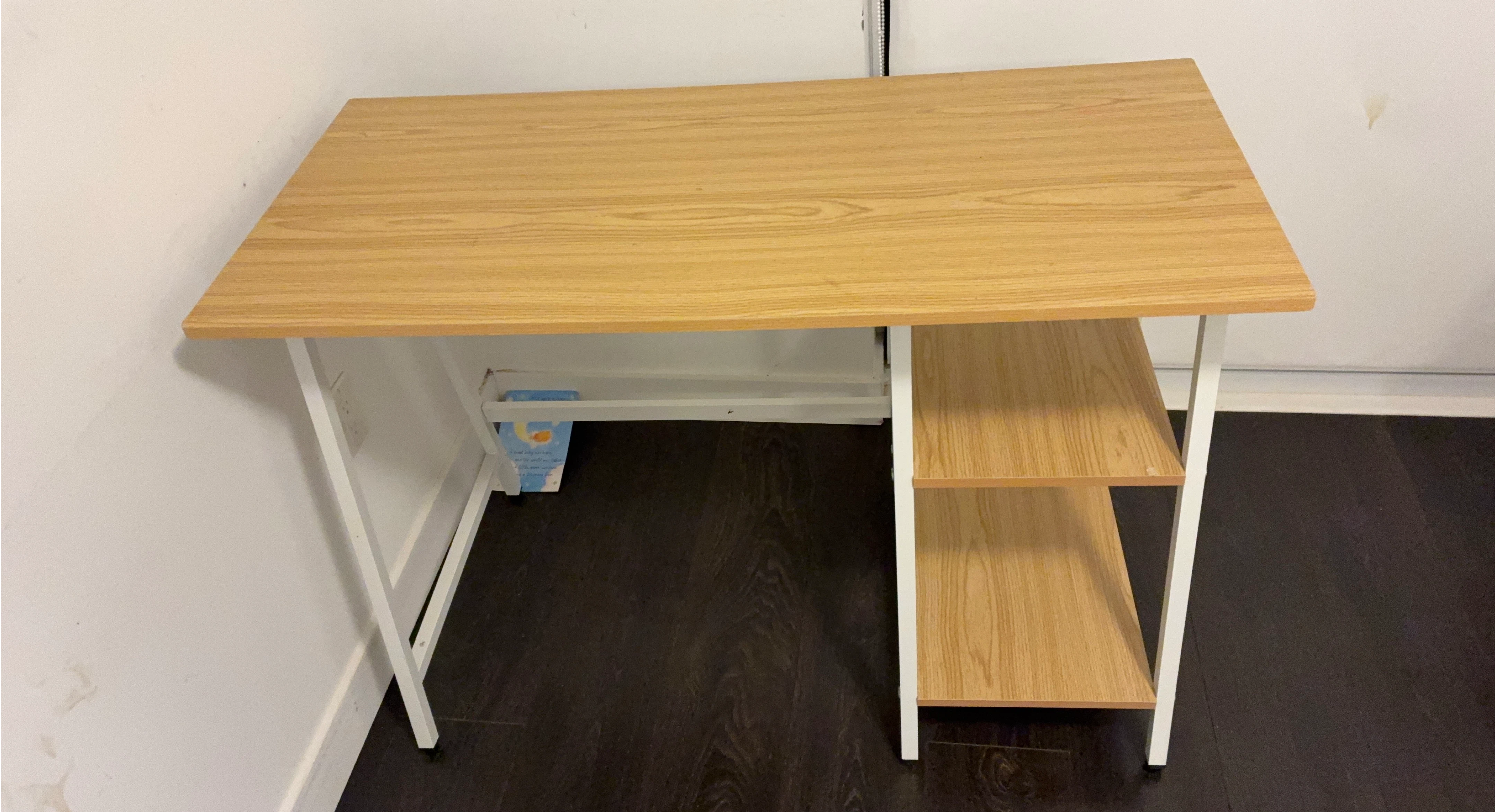 Light Wood IKEA Desk with Shelves