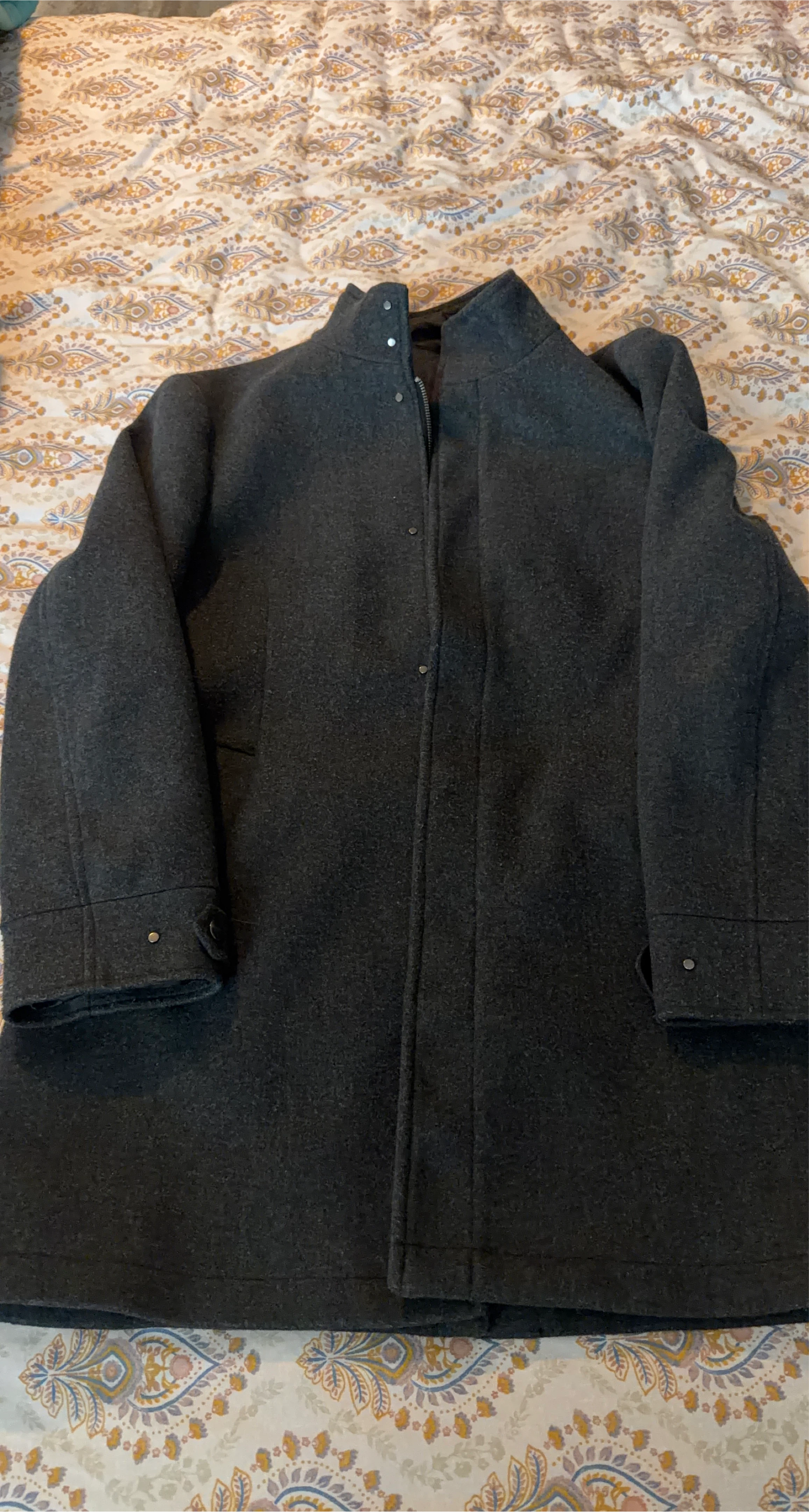 Men's Gray Wool Blend Coat