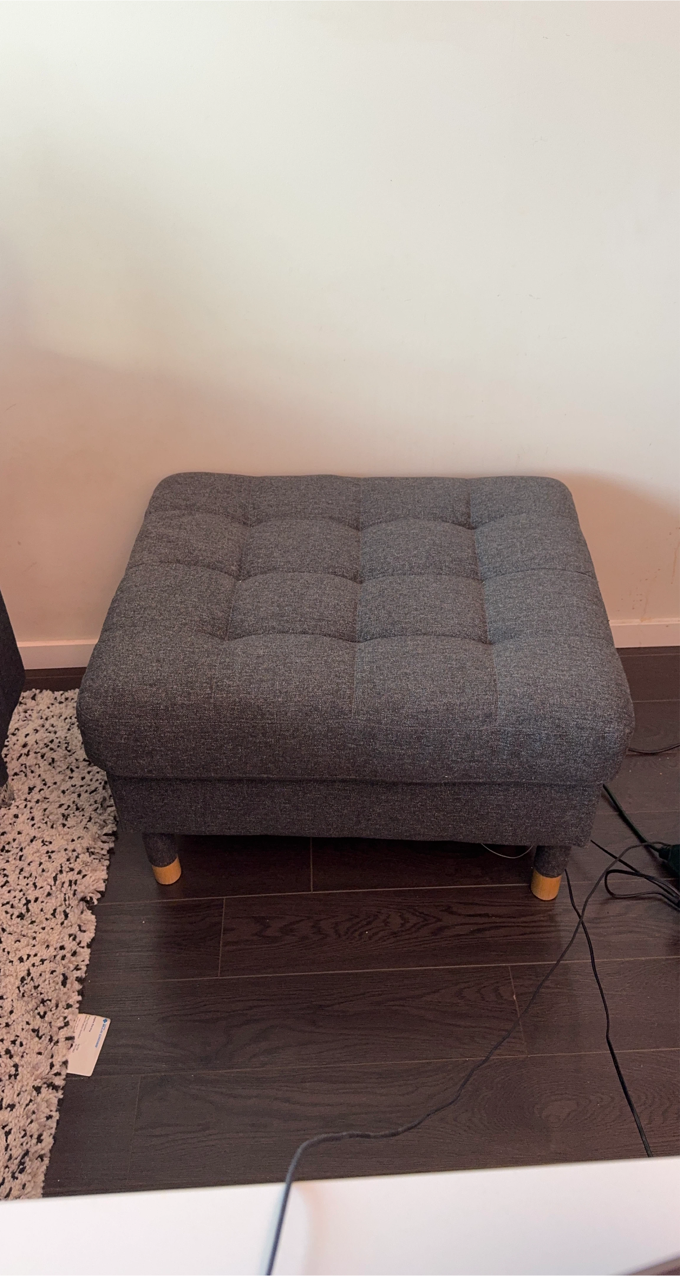 Grey Tufted Ottoman - Footstool Ikea