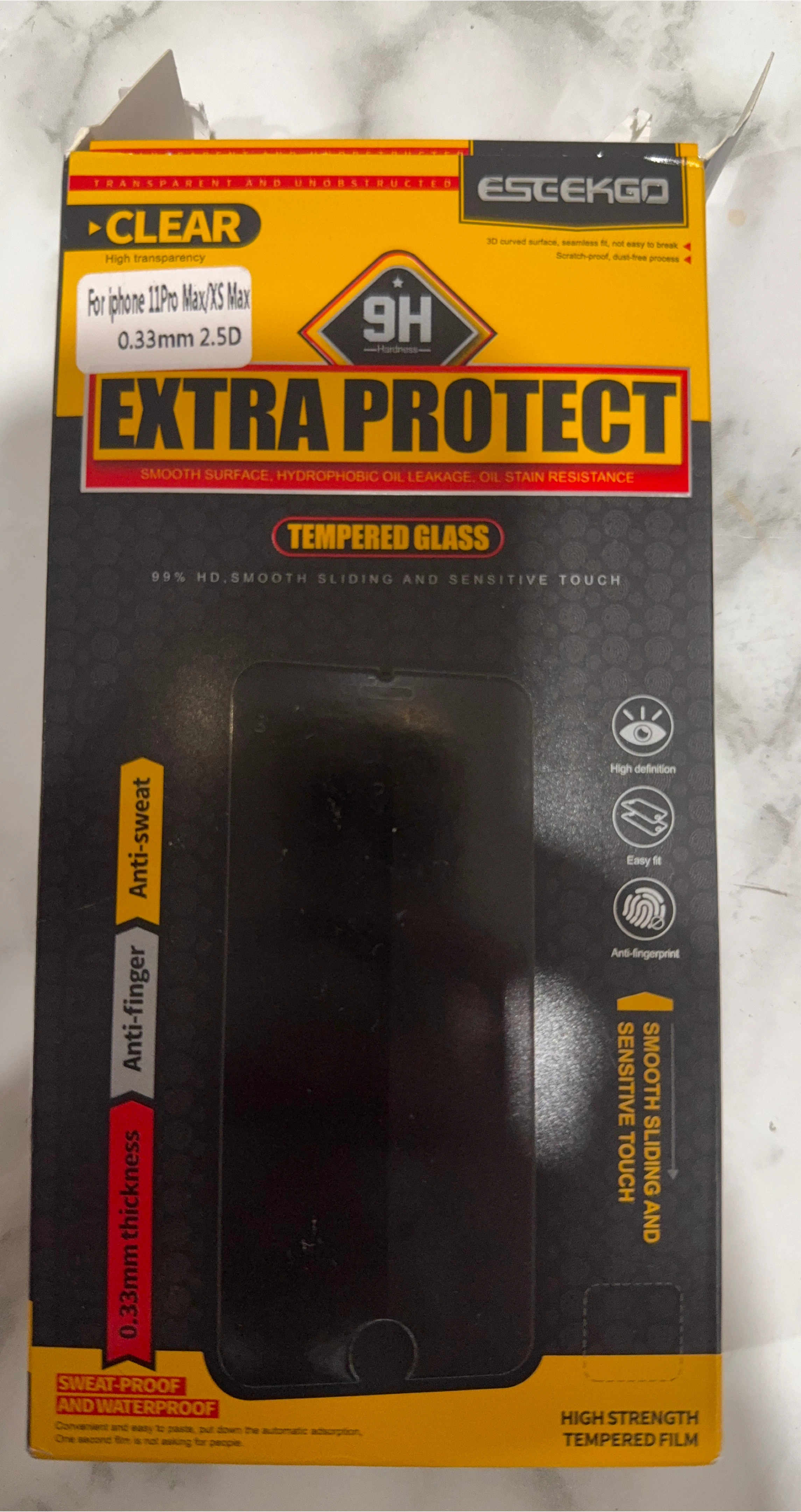 ESTEKGO iPhone 11Pro Max/XS Max Tempered Glass Screen Protector