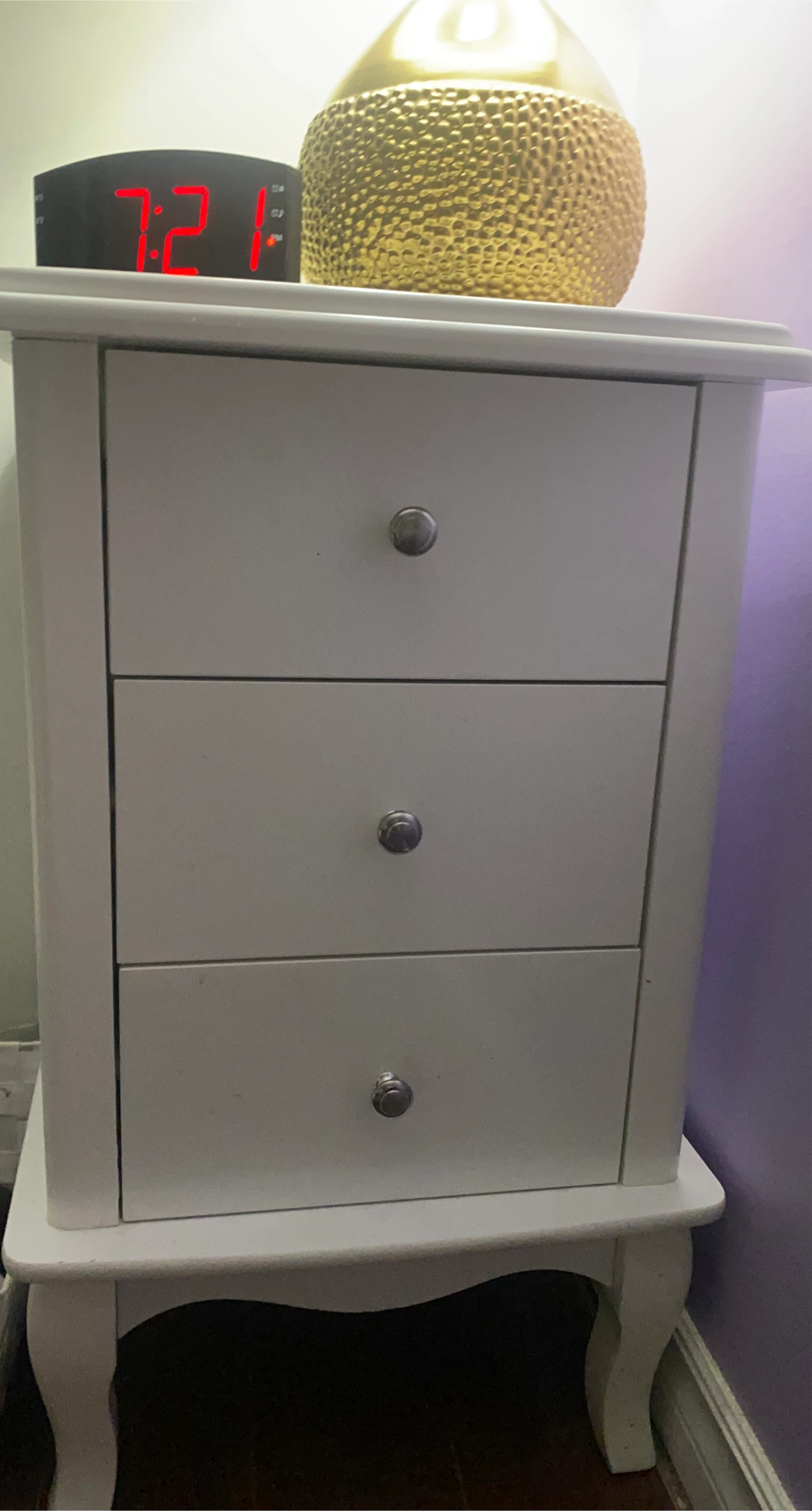 White 3-Drawer Bedside Table