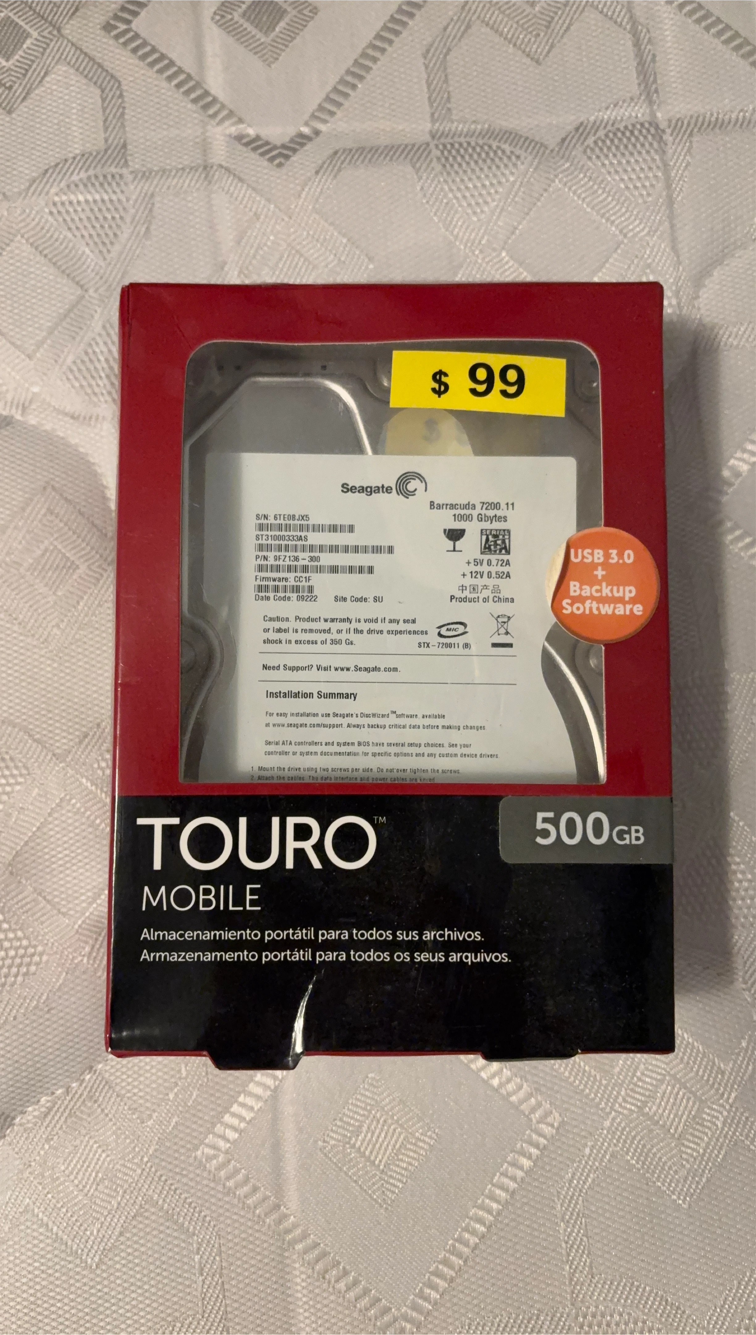 Seagate Touro Mobile 500GB External Hard Drive