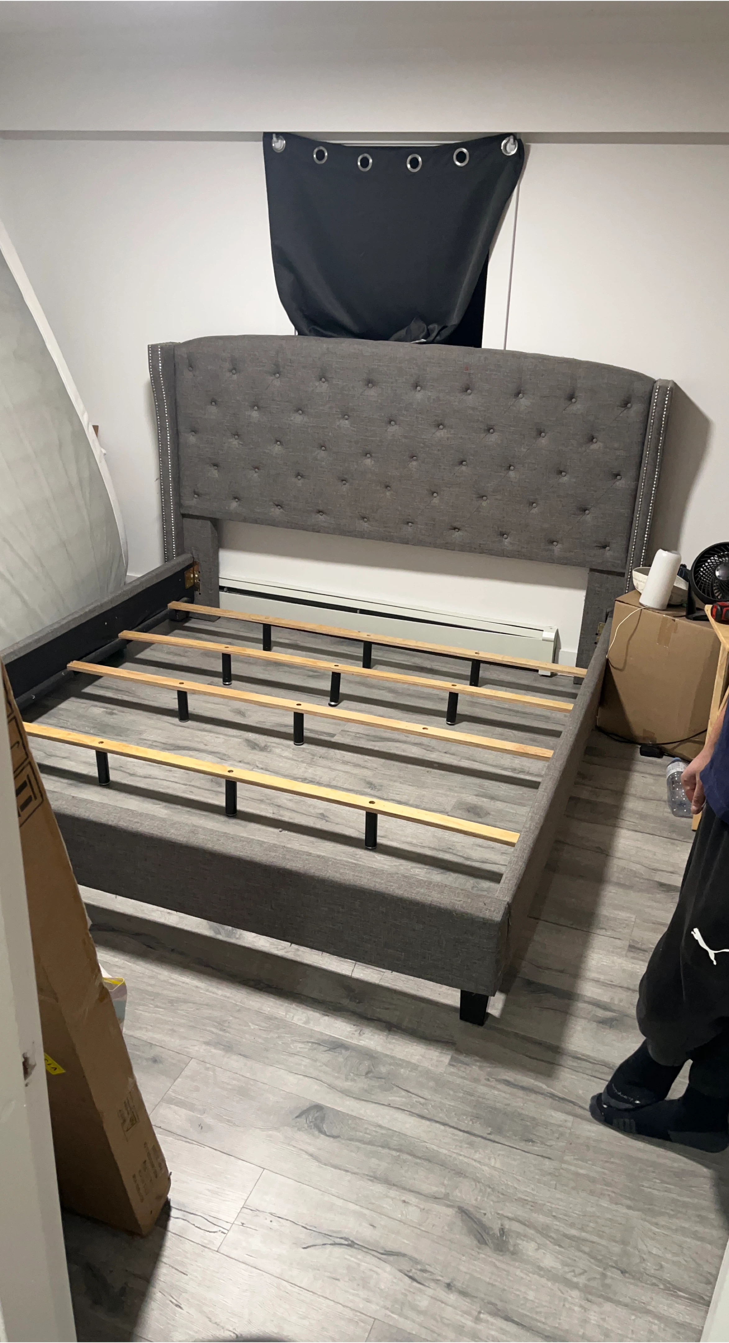 King size Grey Upholstered Bed Frame from Wayfair