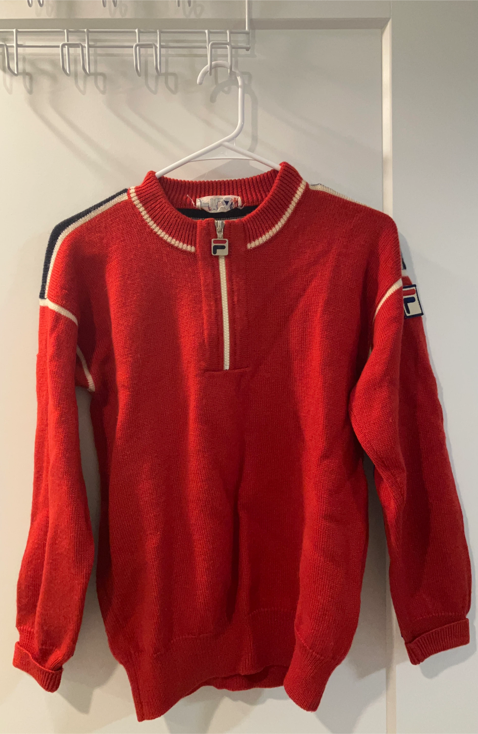Fila Vintage Red Wool Blend Sweater