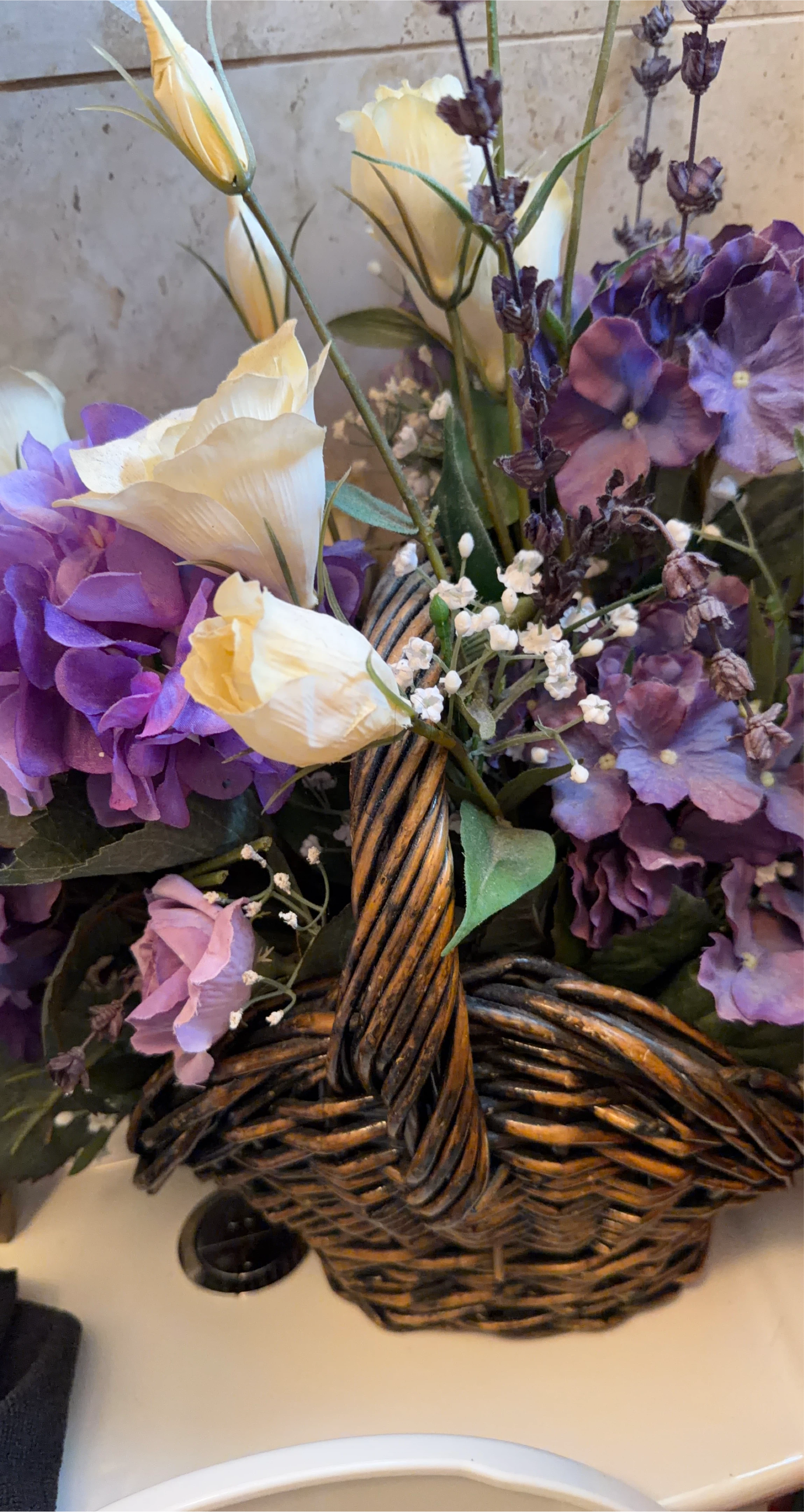 Floral Arrangement in Woven Basket