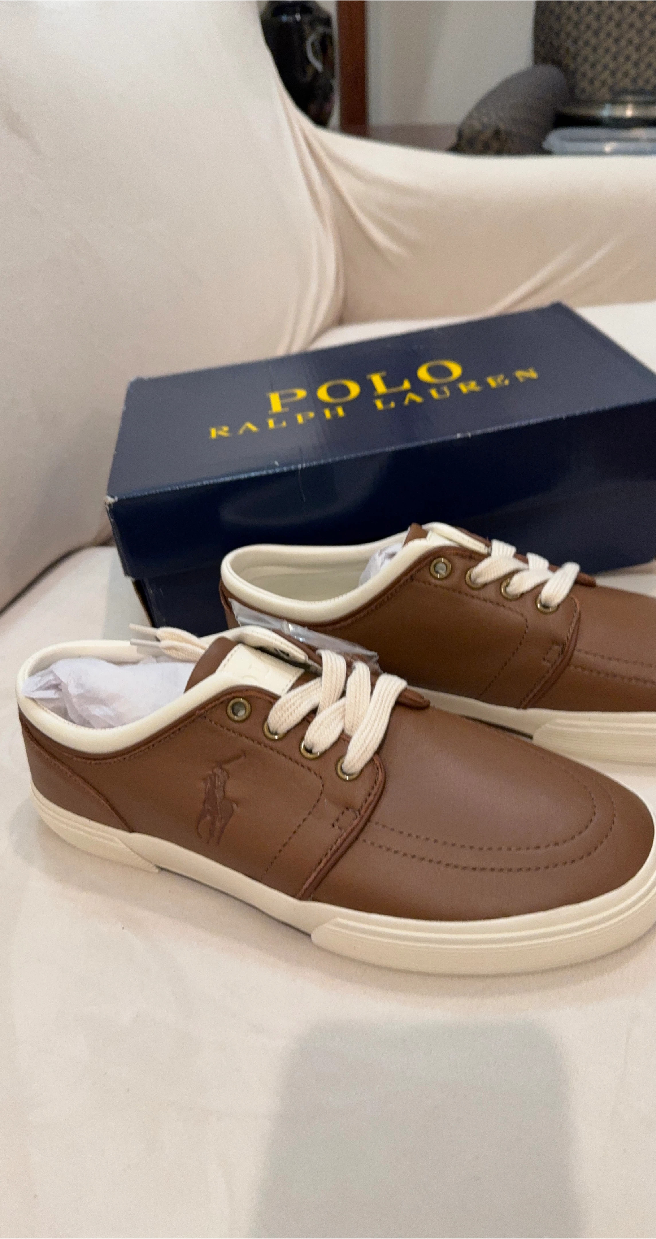Polo Ralph Lauren Brand new  Faxon Low Tan, Size 9D