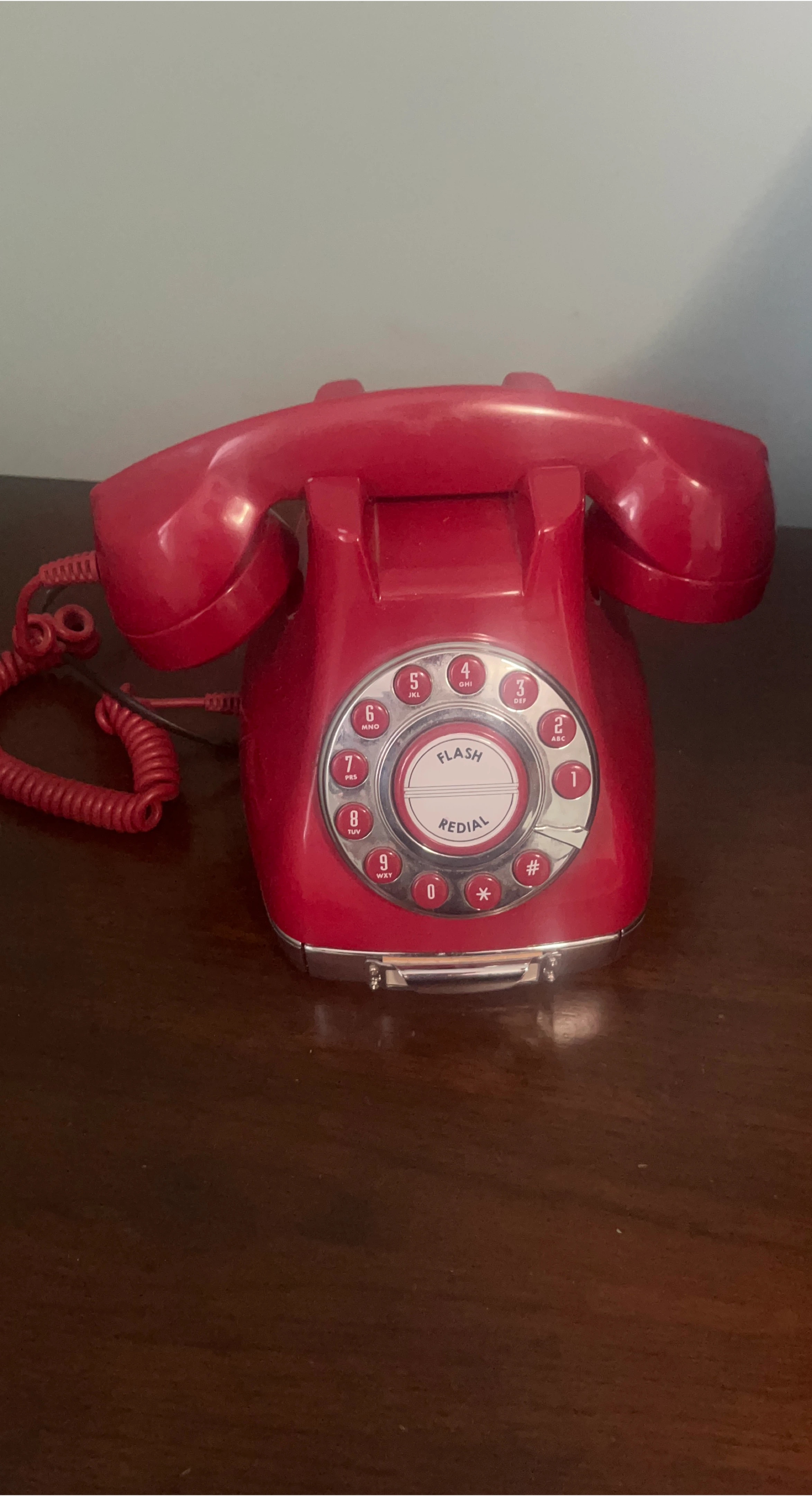 Vintage Red Rotary Dial Telephone