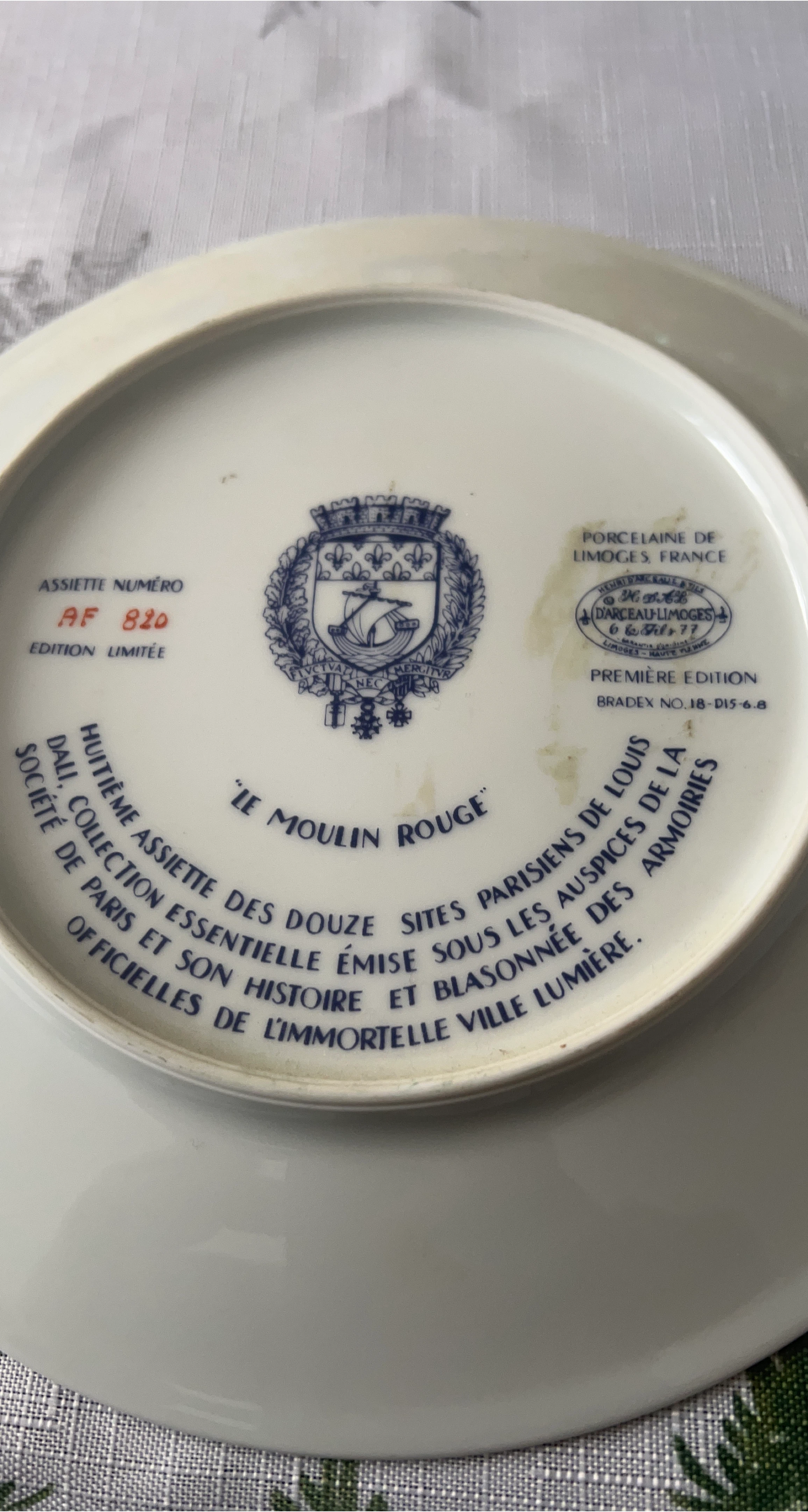 Le Moulin Rouge Limoges Porcelain Plate