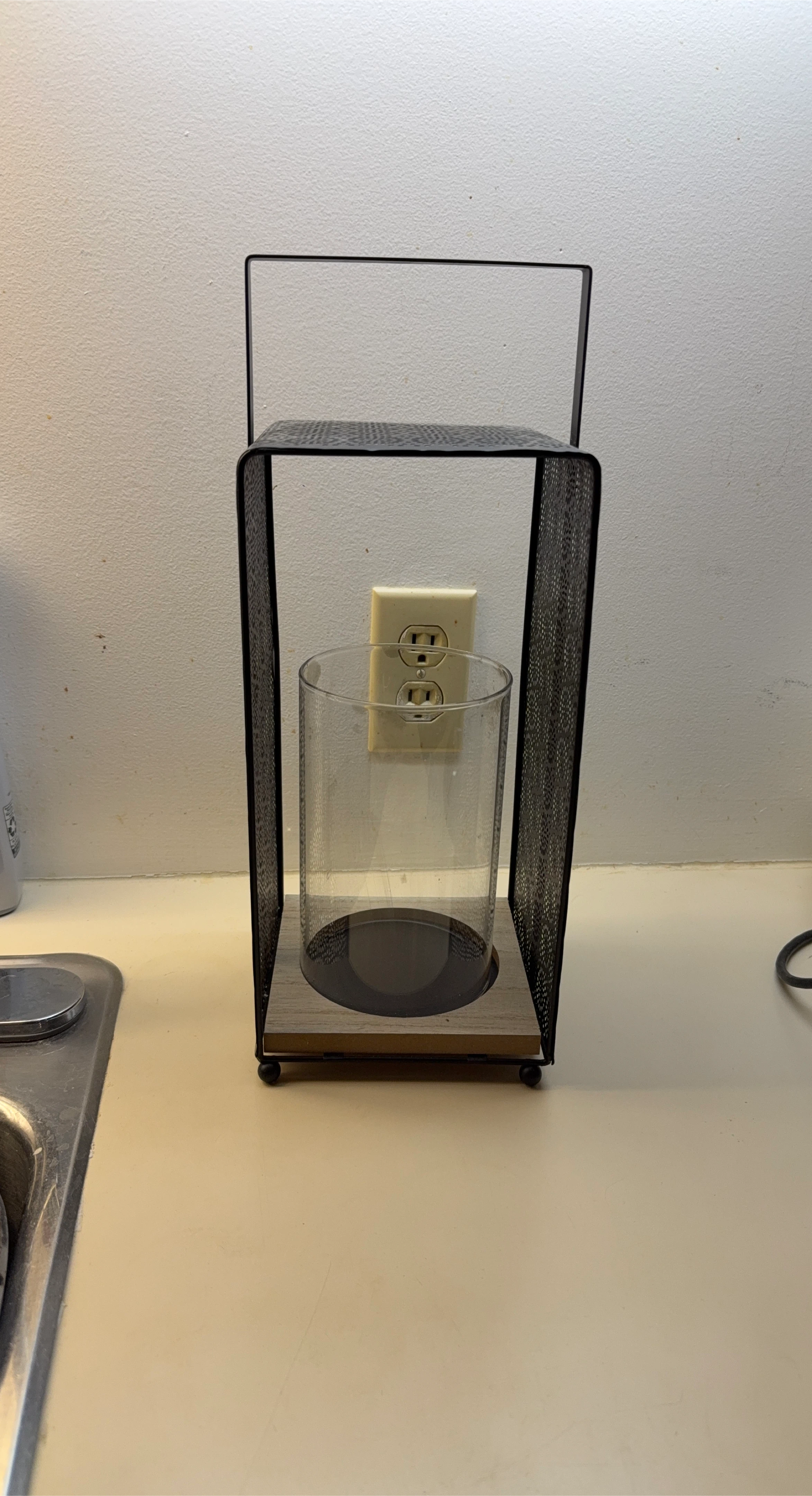 Metal & Glass Candle Holder