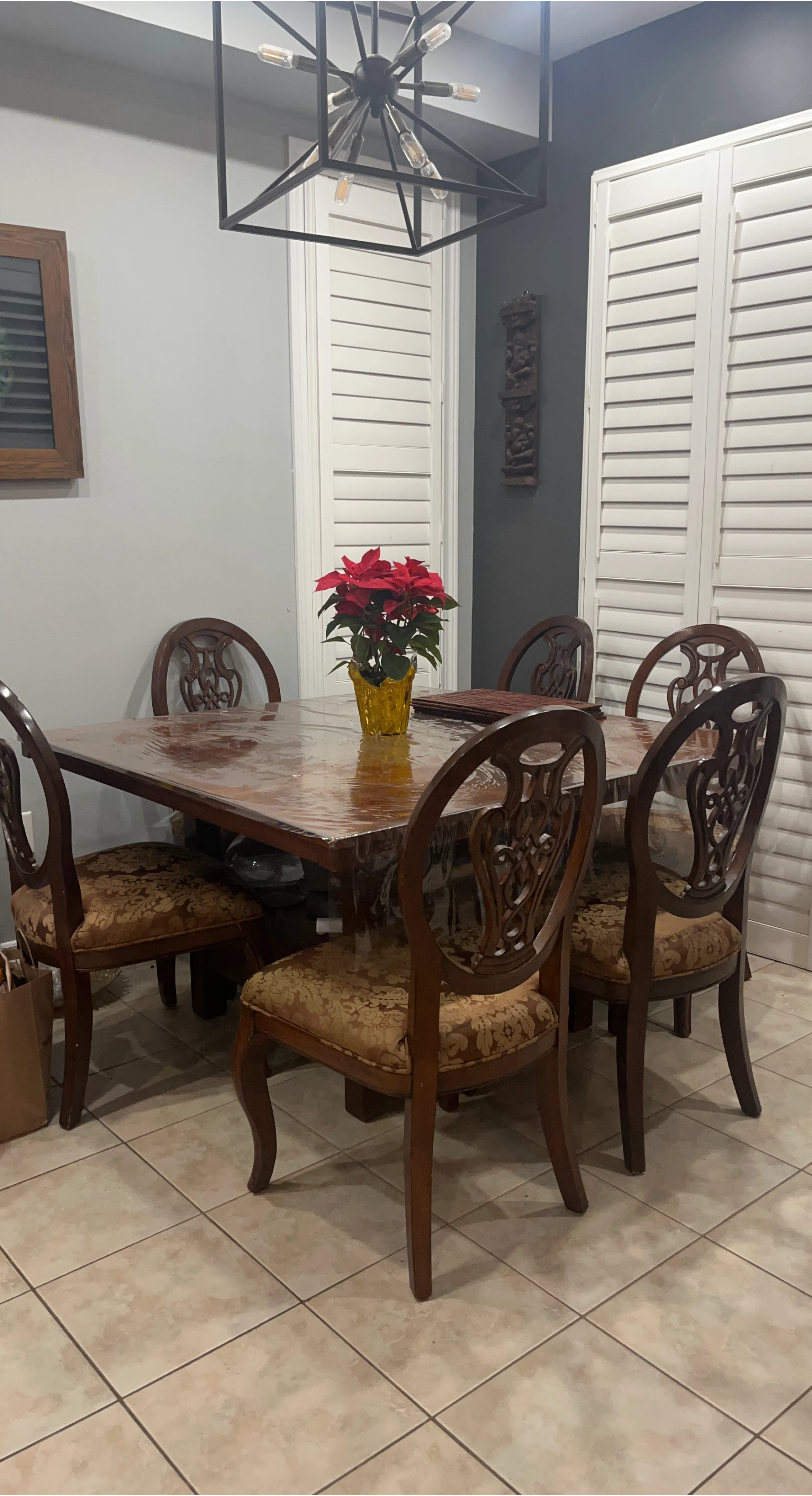 Dining Table with 6 Bombay Chairs - Wood