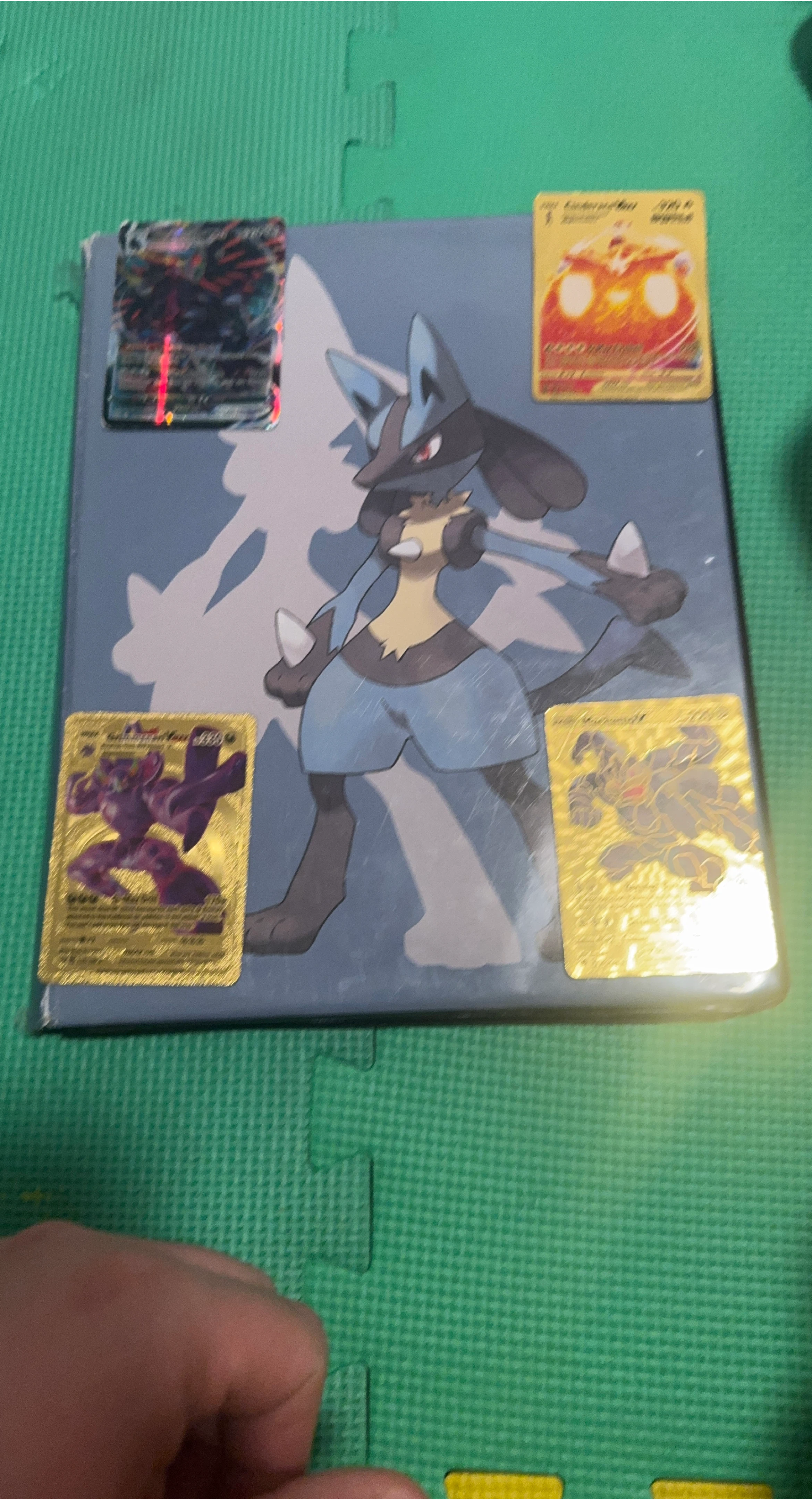 Pokemon Lucario Binder with Gold Cards