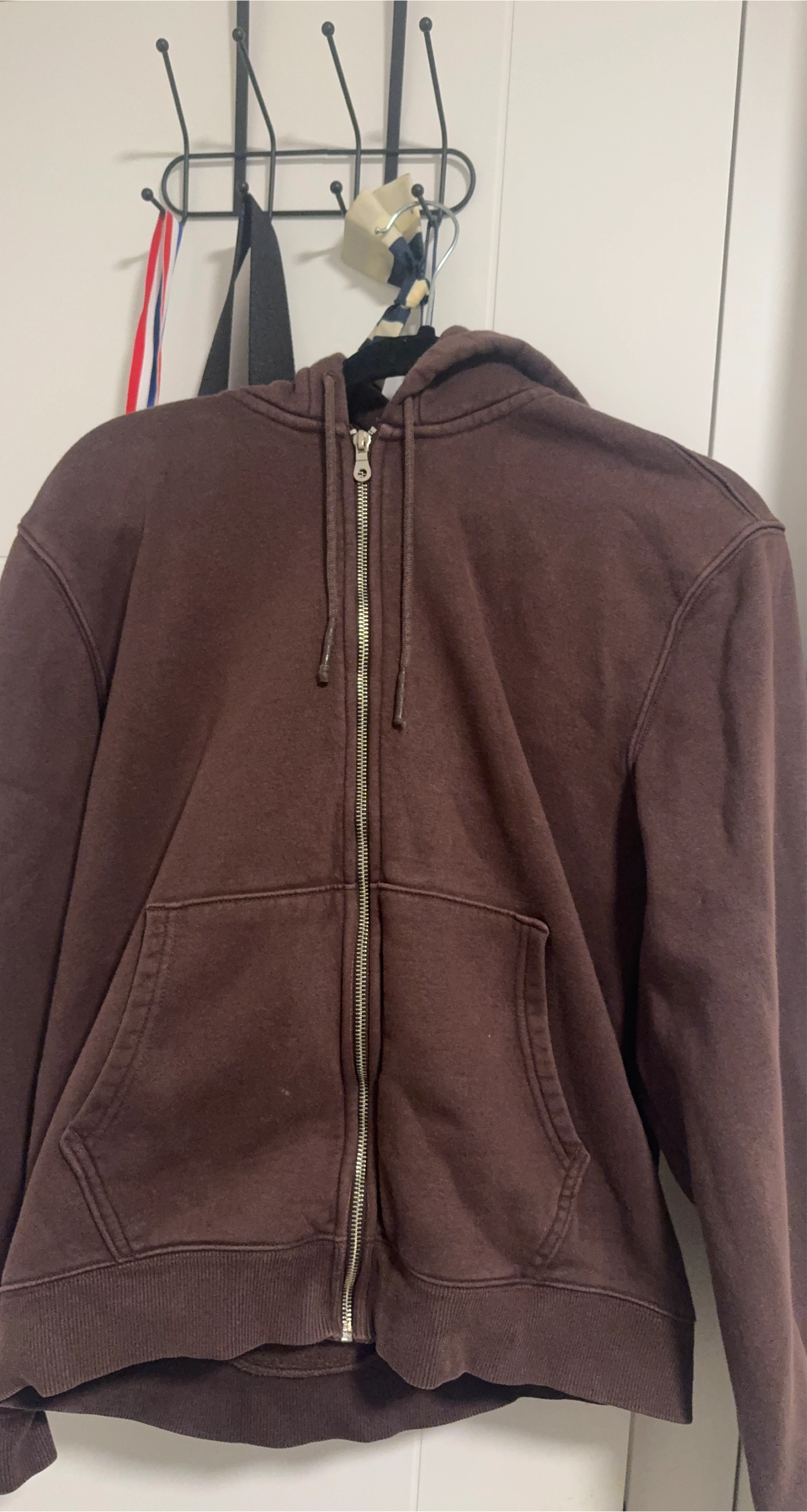 Brown Zip-Up Hoodie