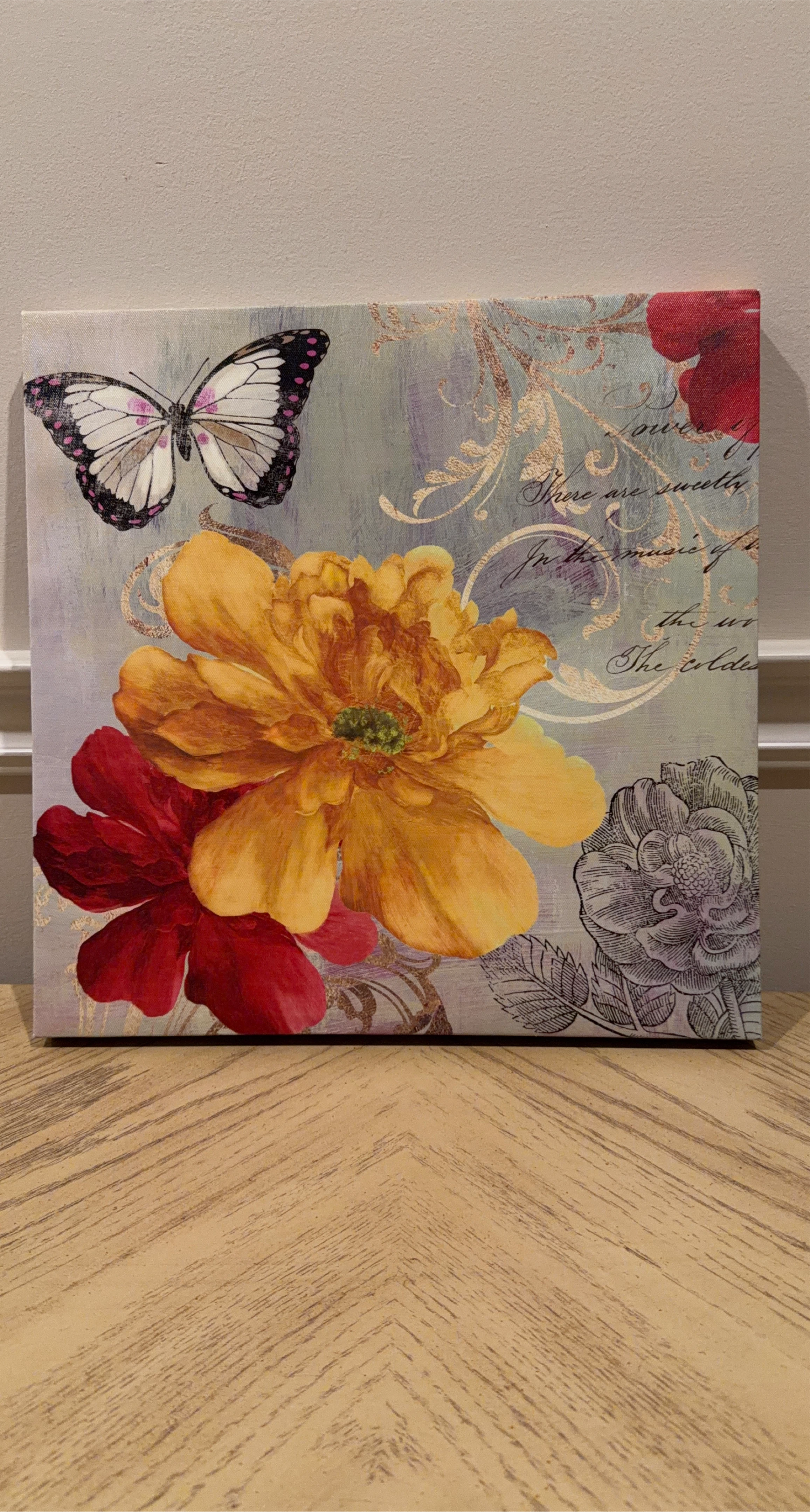Floral Butterfly Canvas Wall Art