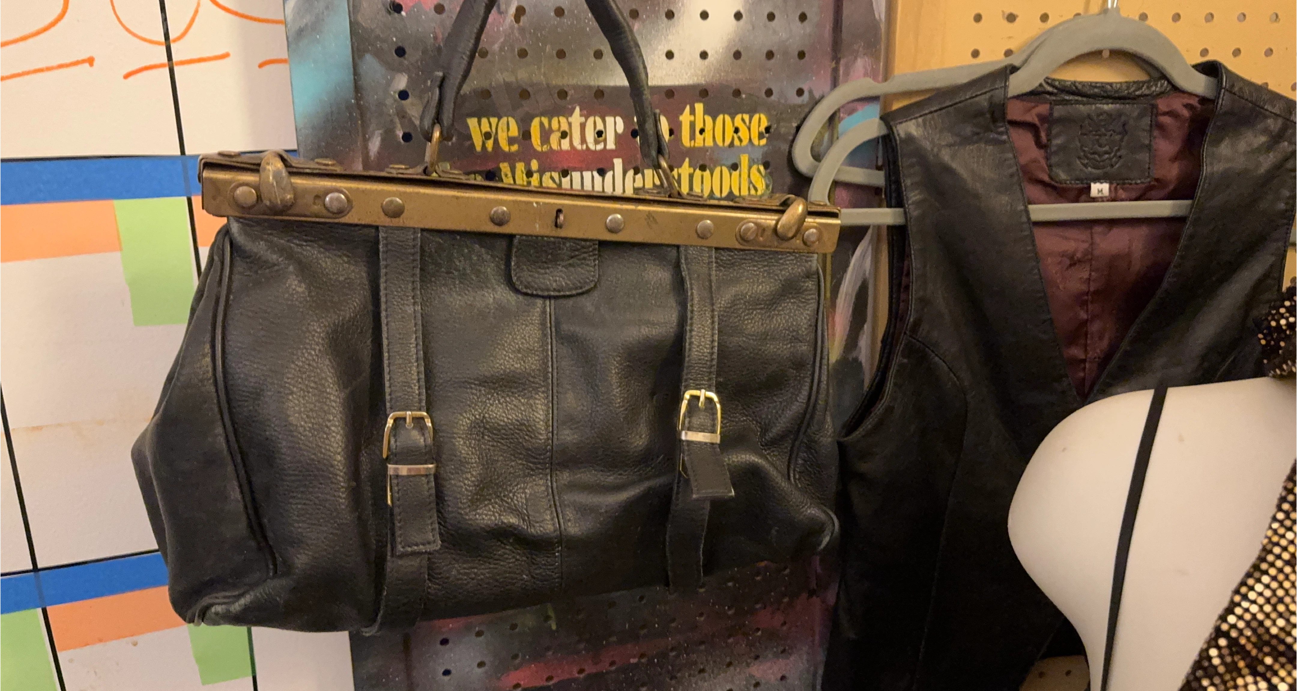 Vintage Black Leather Doctor's Bag