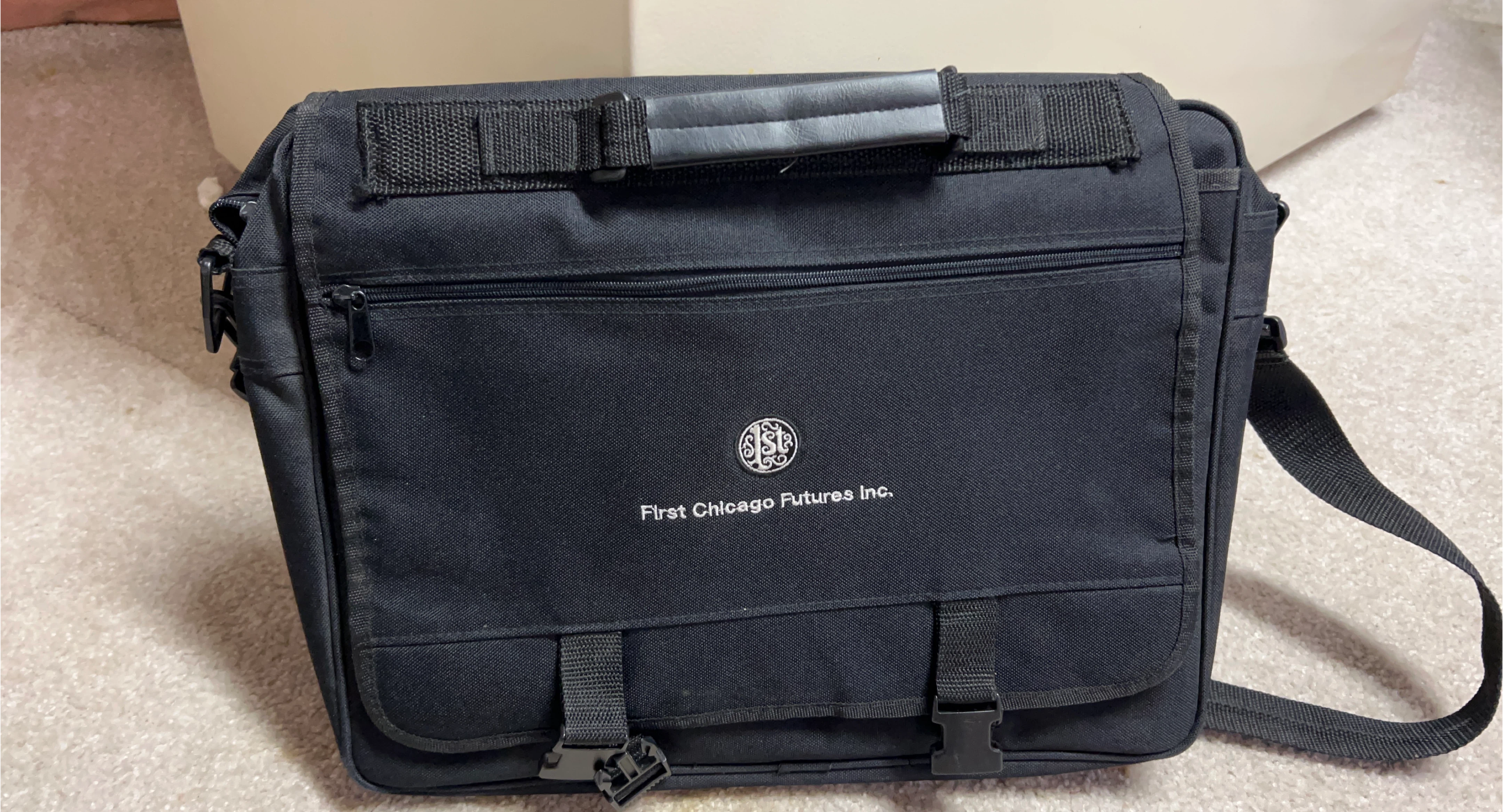 First Chicago Futures Inc. Black Messenger Bag