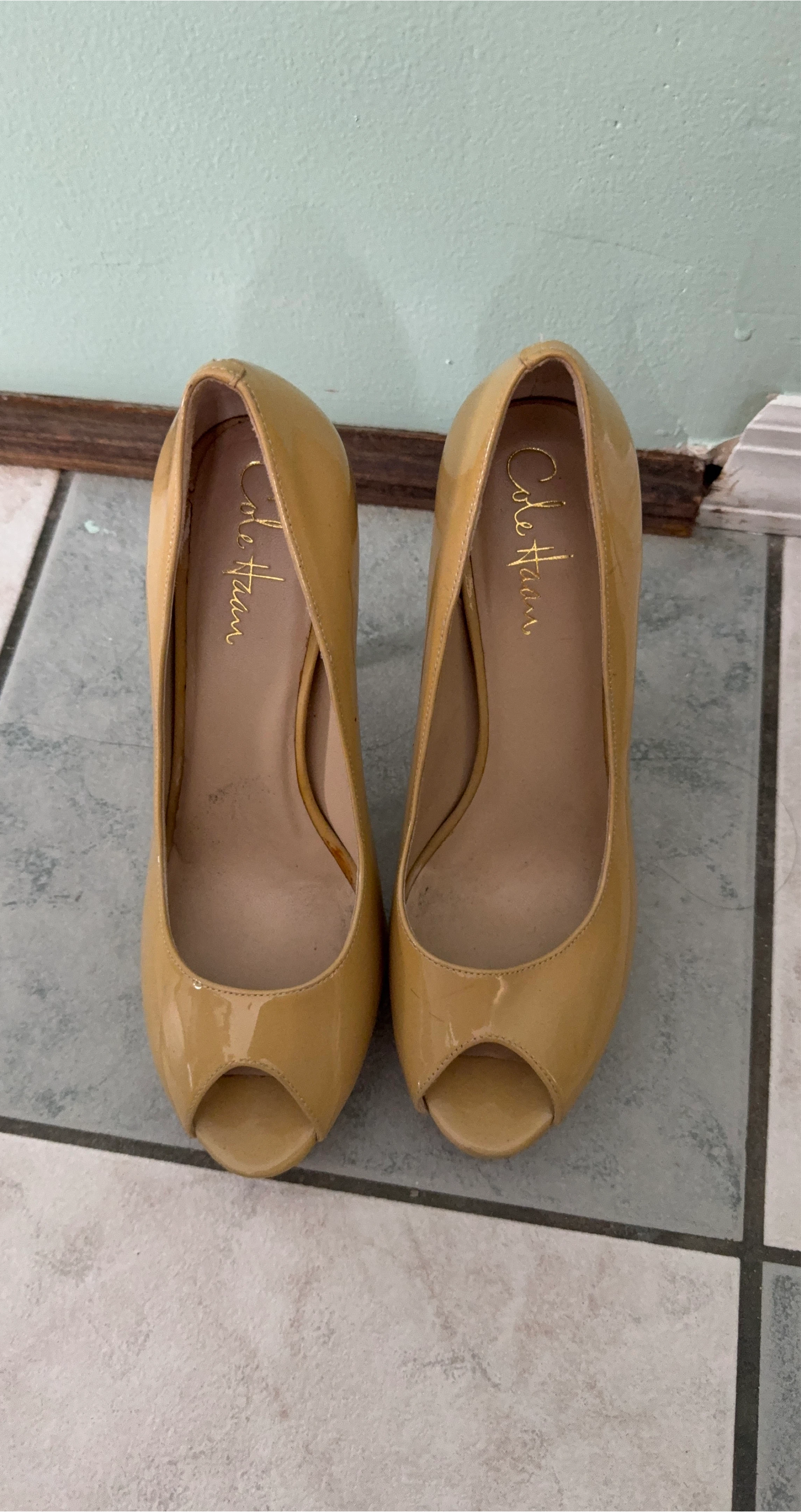 Cole Haan Beige Open Toe Heels