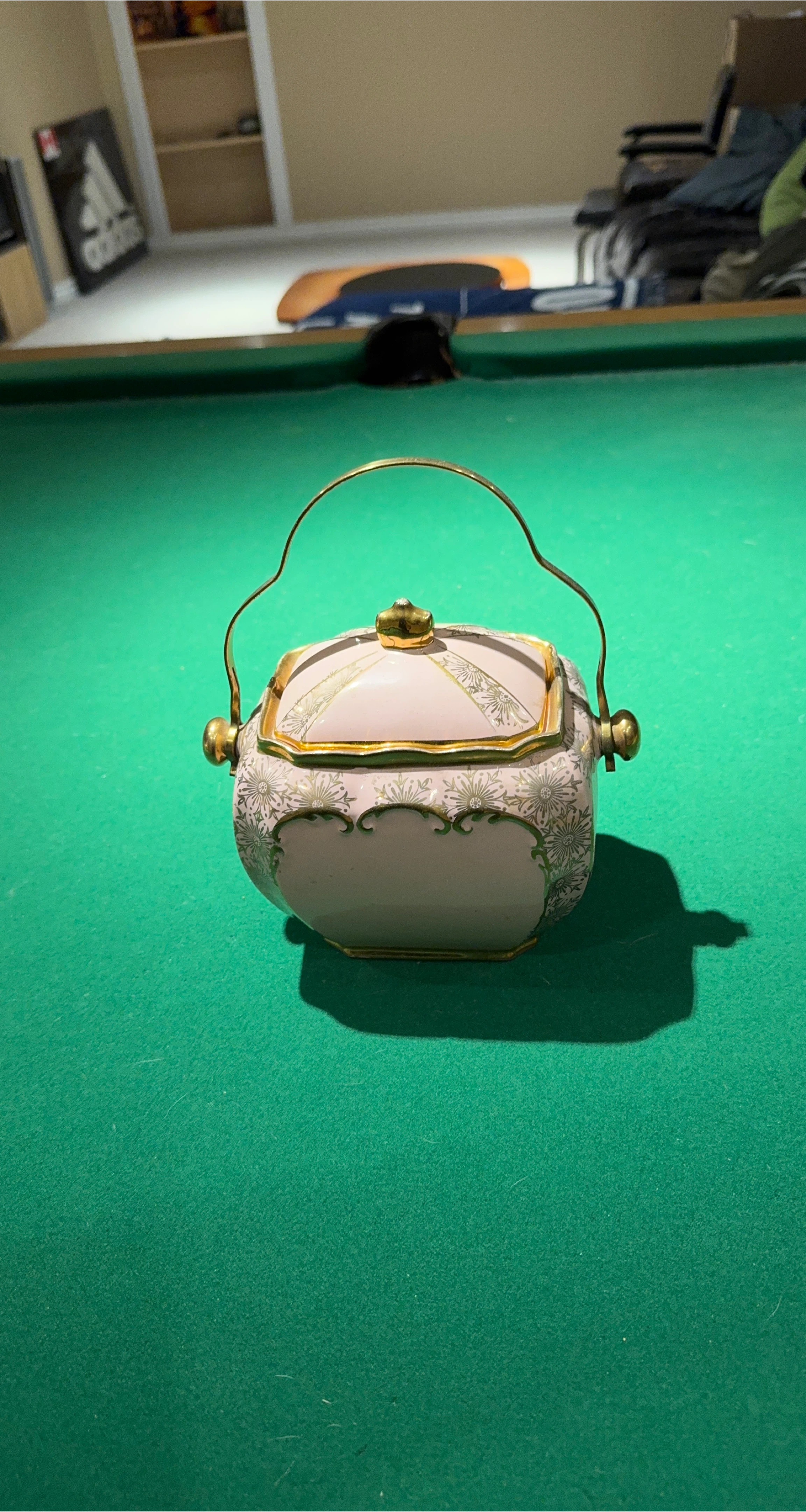 Vintage Pink Ceramic Trinket Box