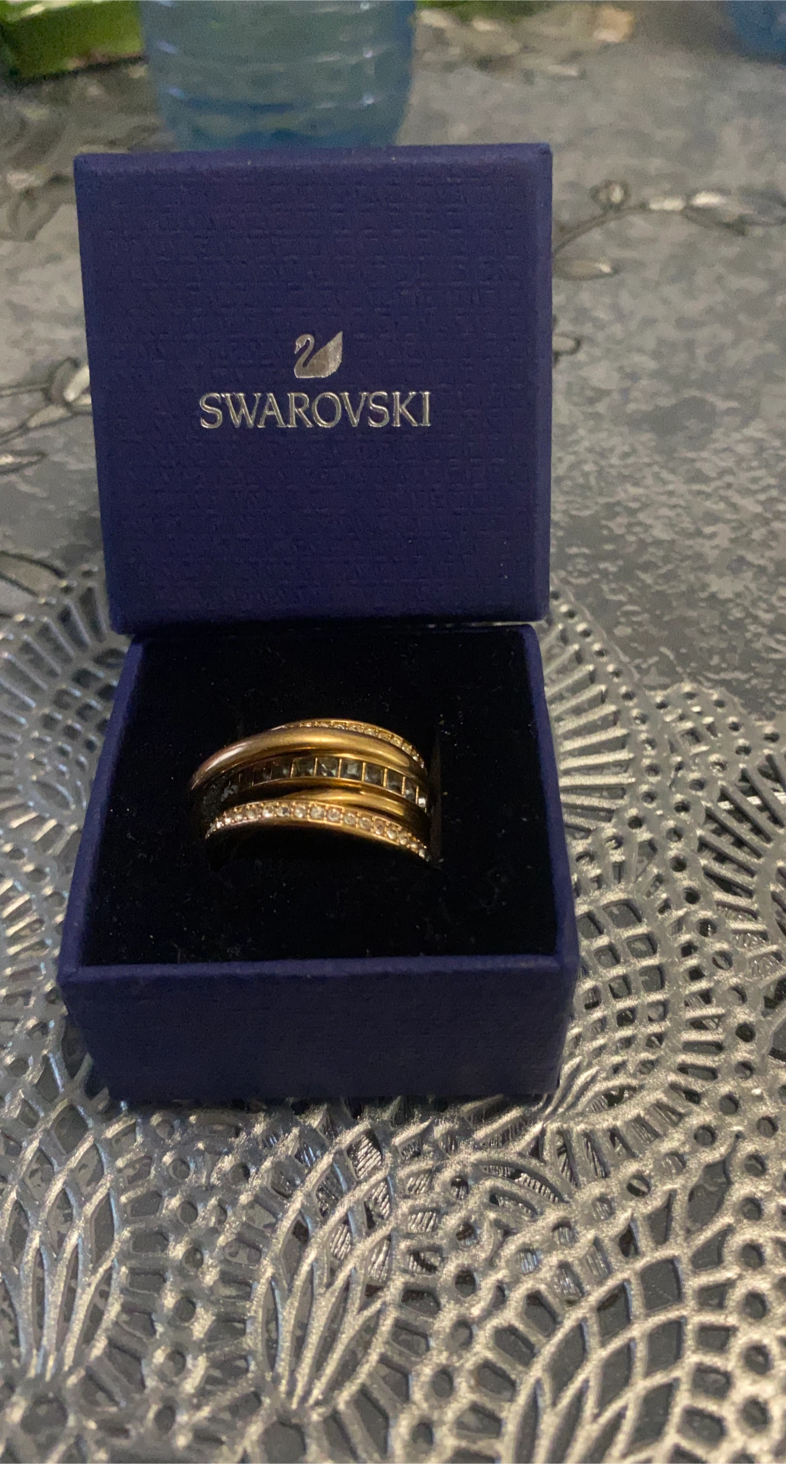 Swarovski Gold Ring with Box