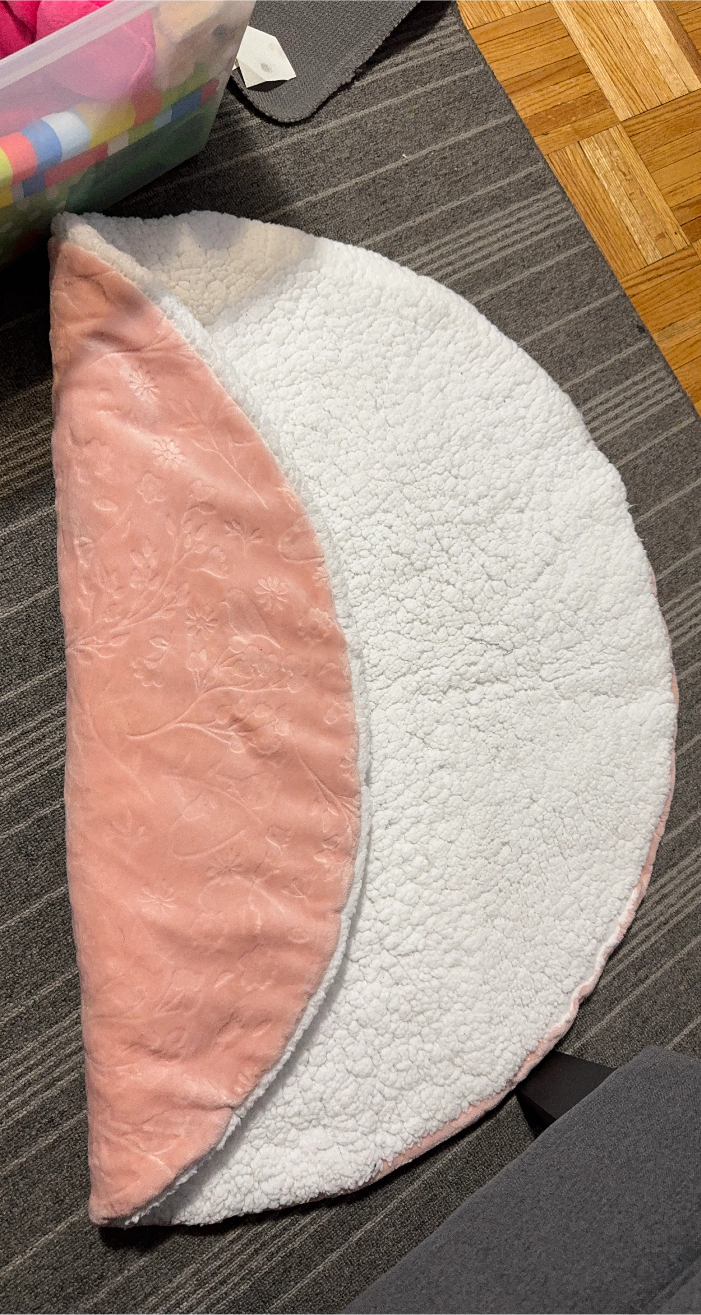 Pink & White Round Baby Play Mat