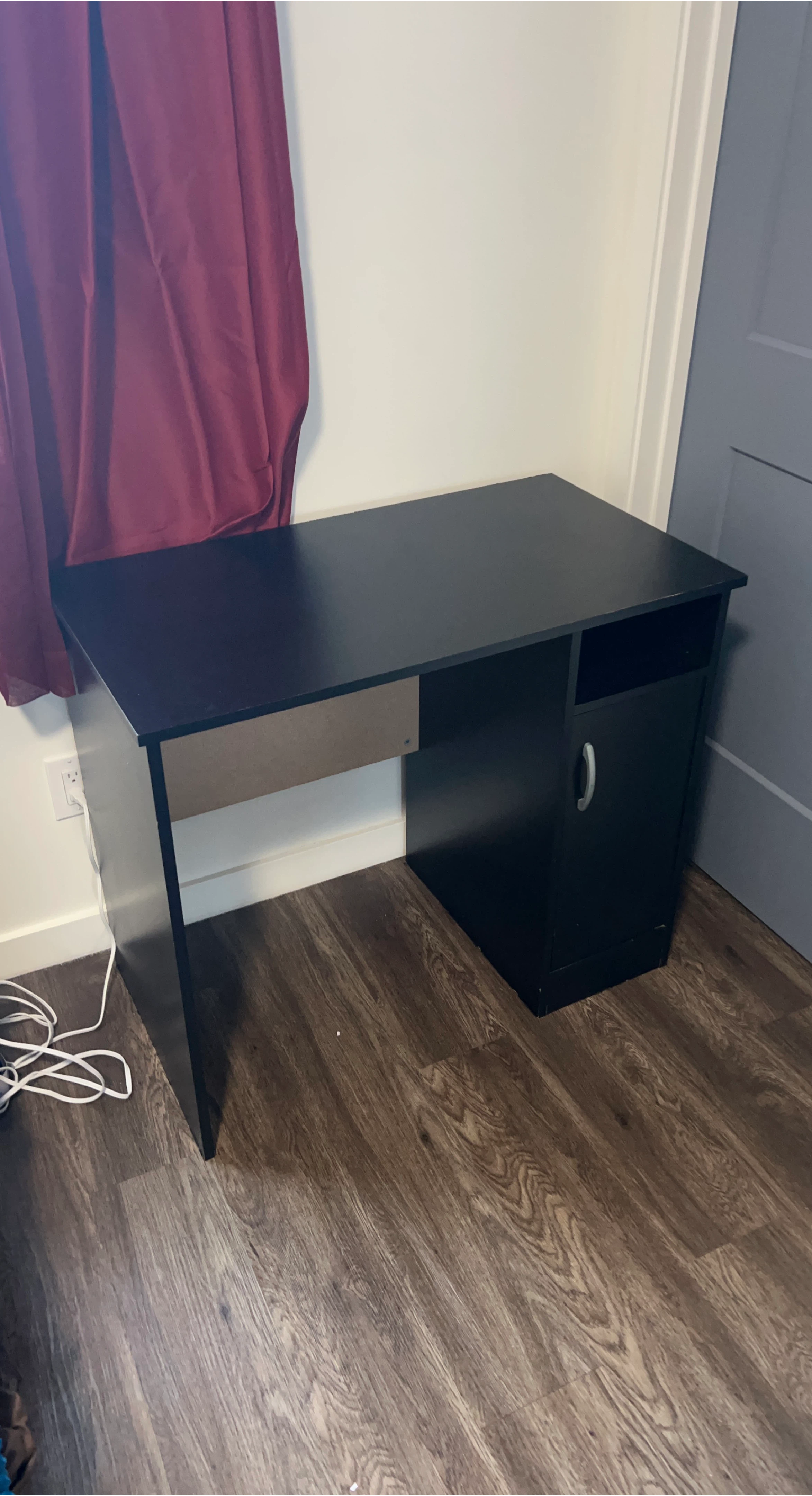 Black Desk with Cabinet