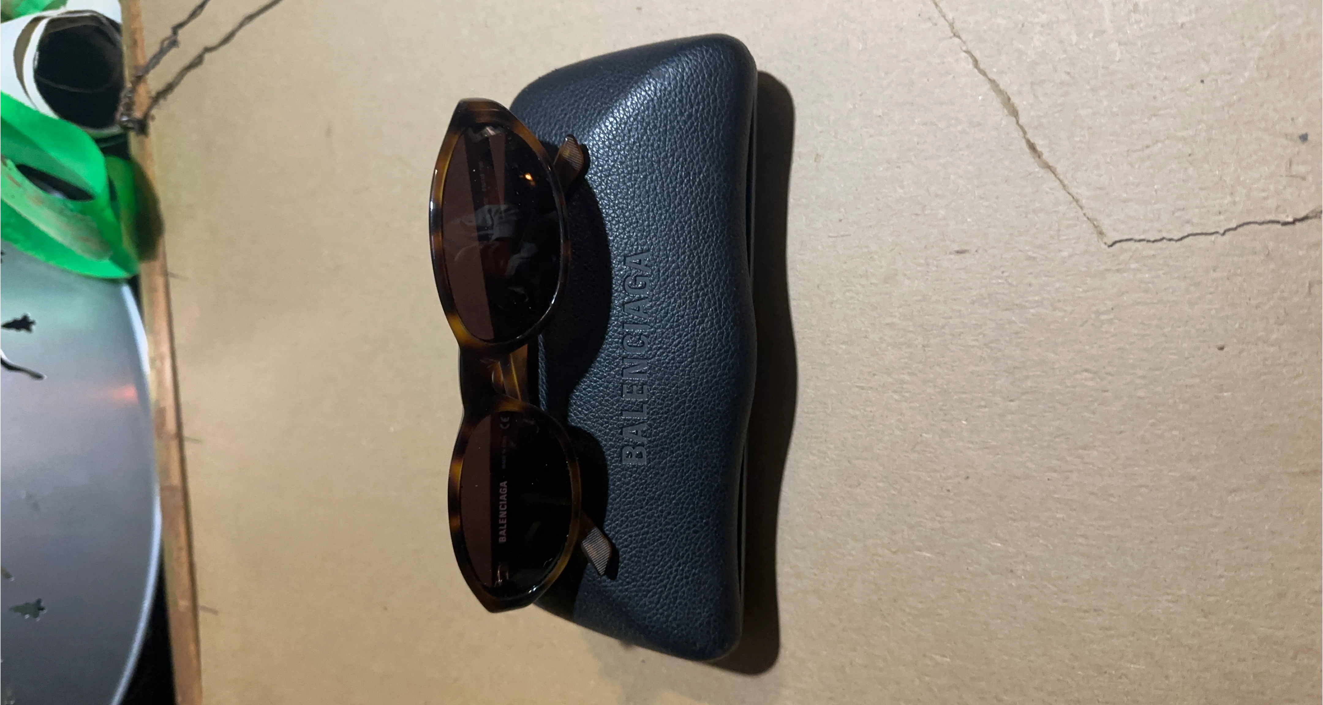 Balenciaga Tortoise Shell Sunglasses with Case