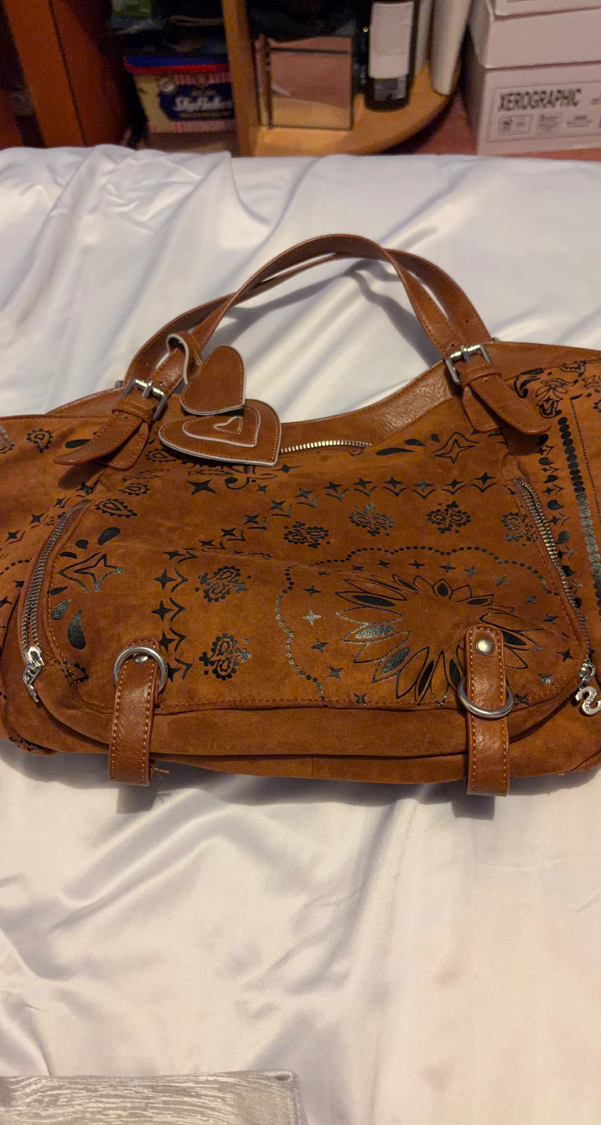 Desigual Brown Suede Shoulder Bag