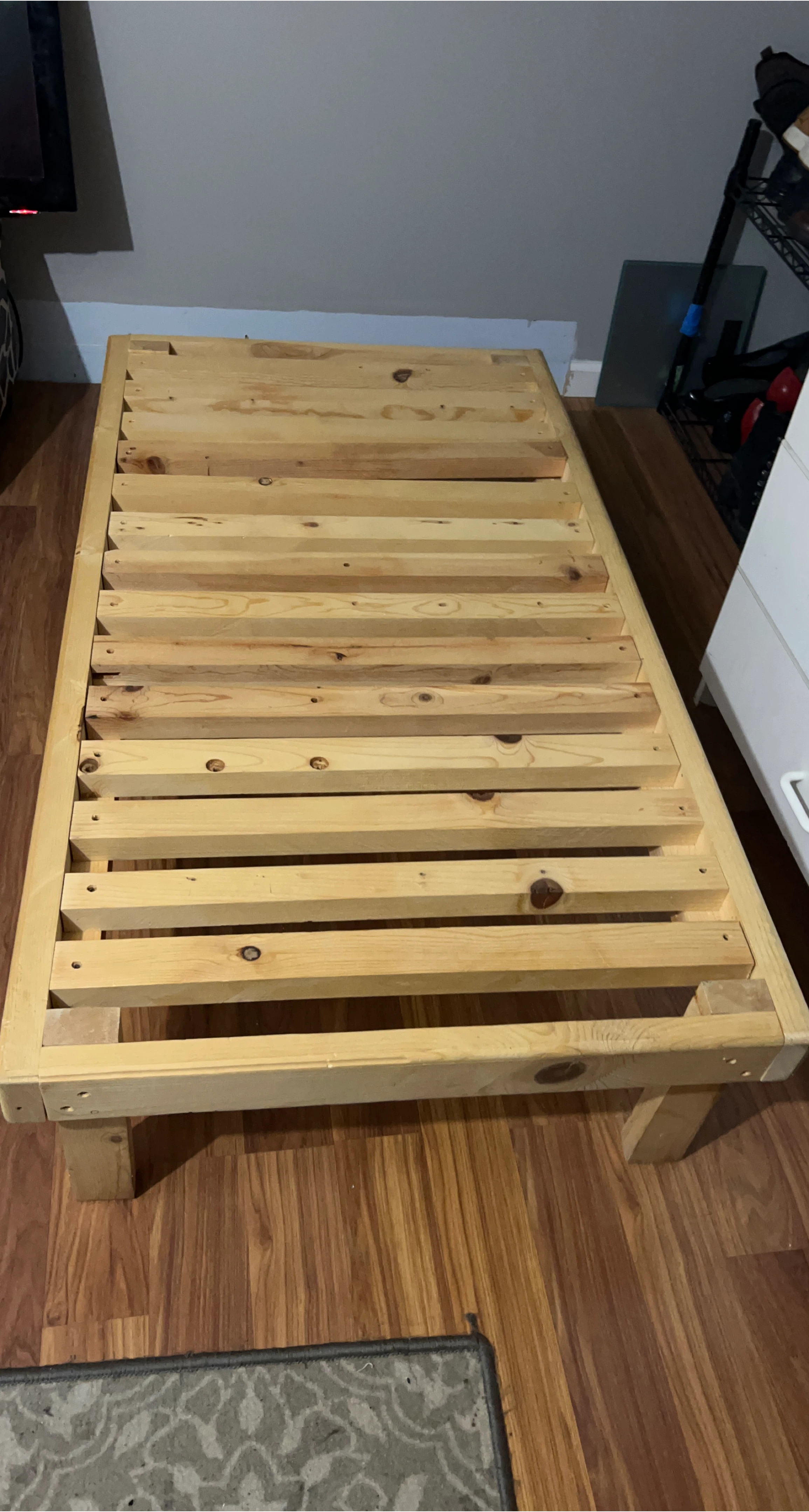 Wooden Bed Frame with Mattress