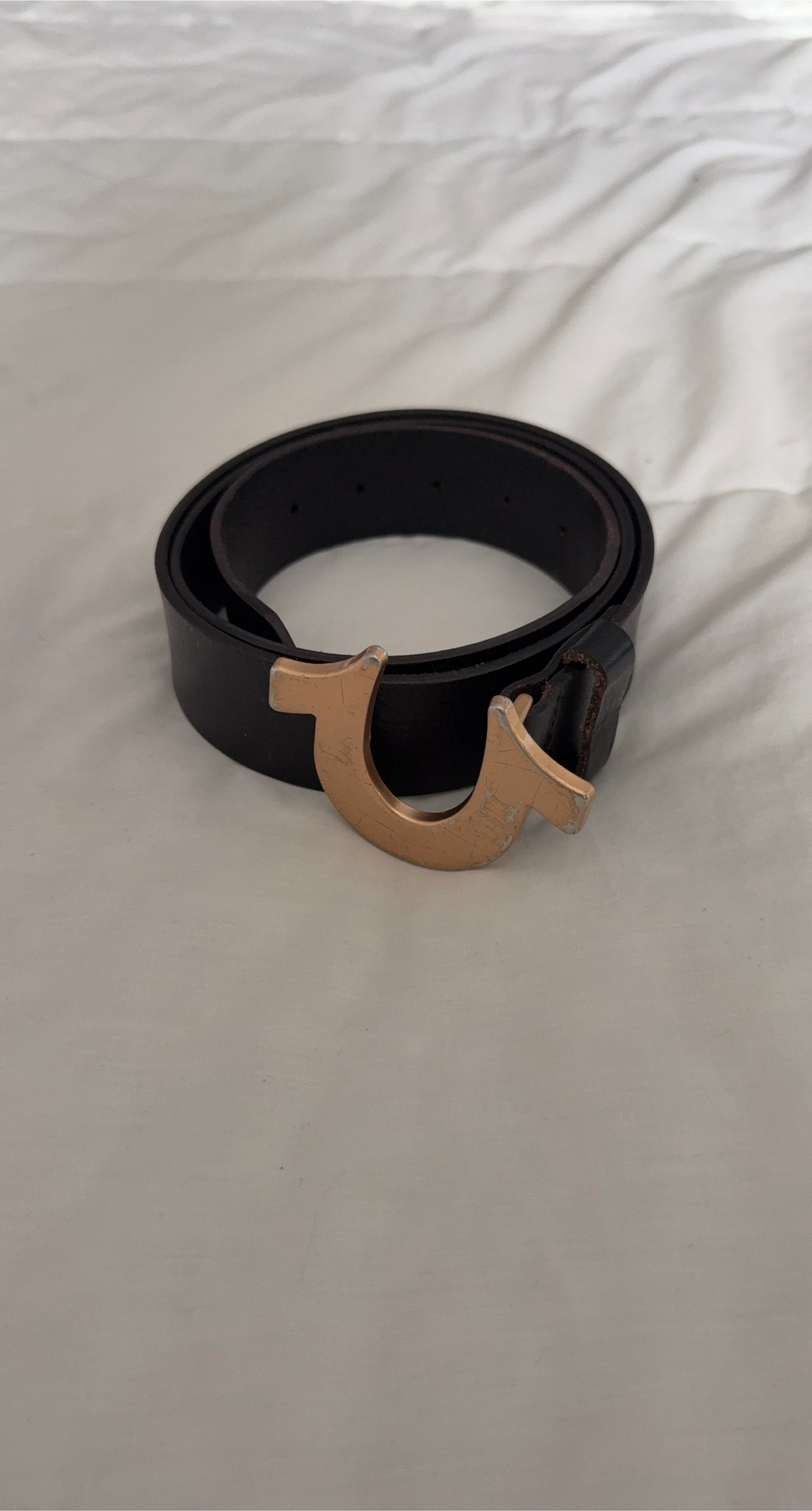 True Religion Black Leather Belt