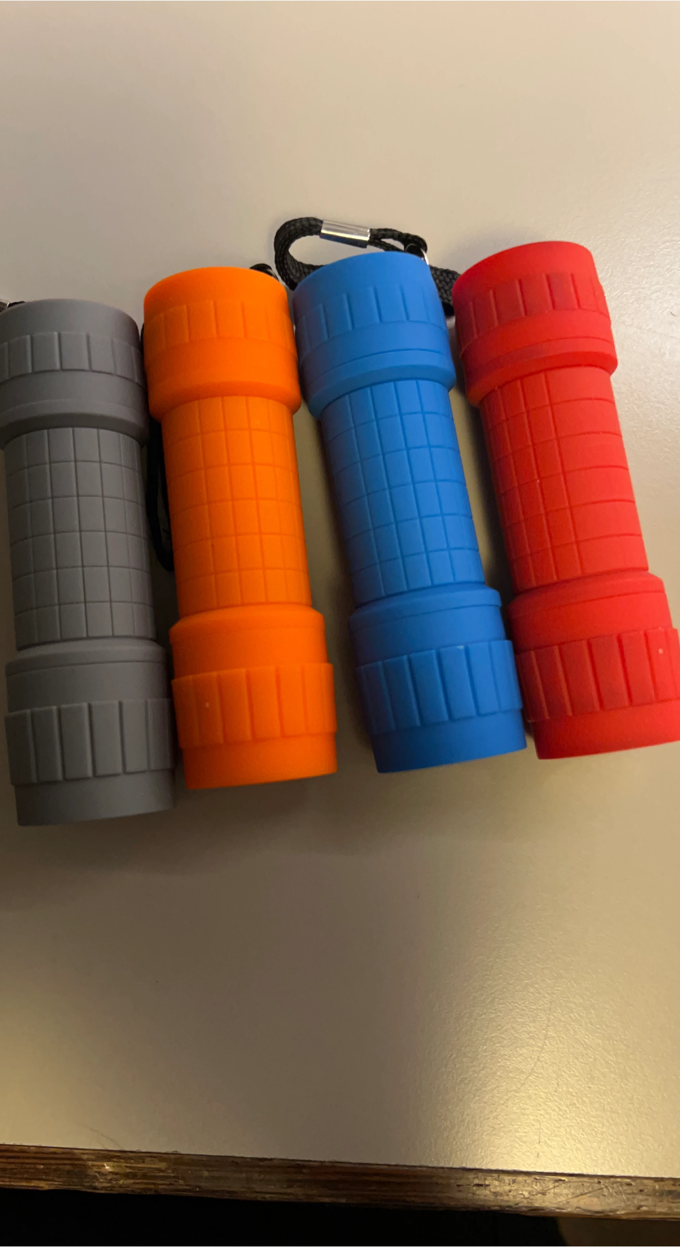 Colorful Mini LED Flashlights - Gray, Orange, Blue, Red