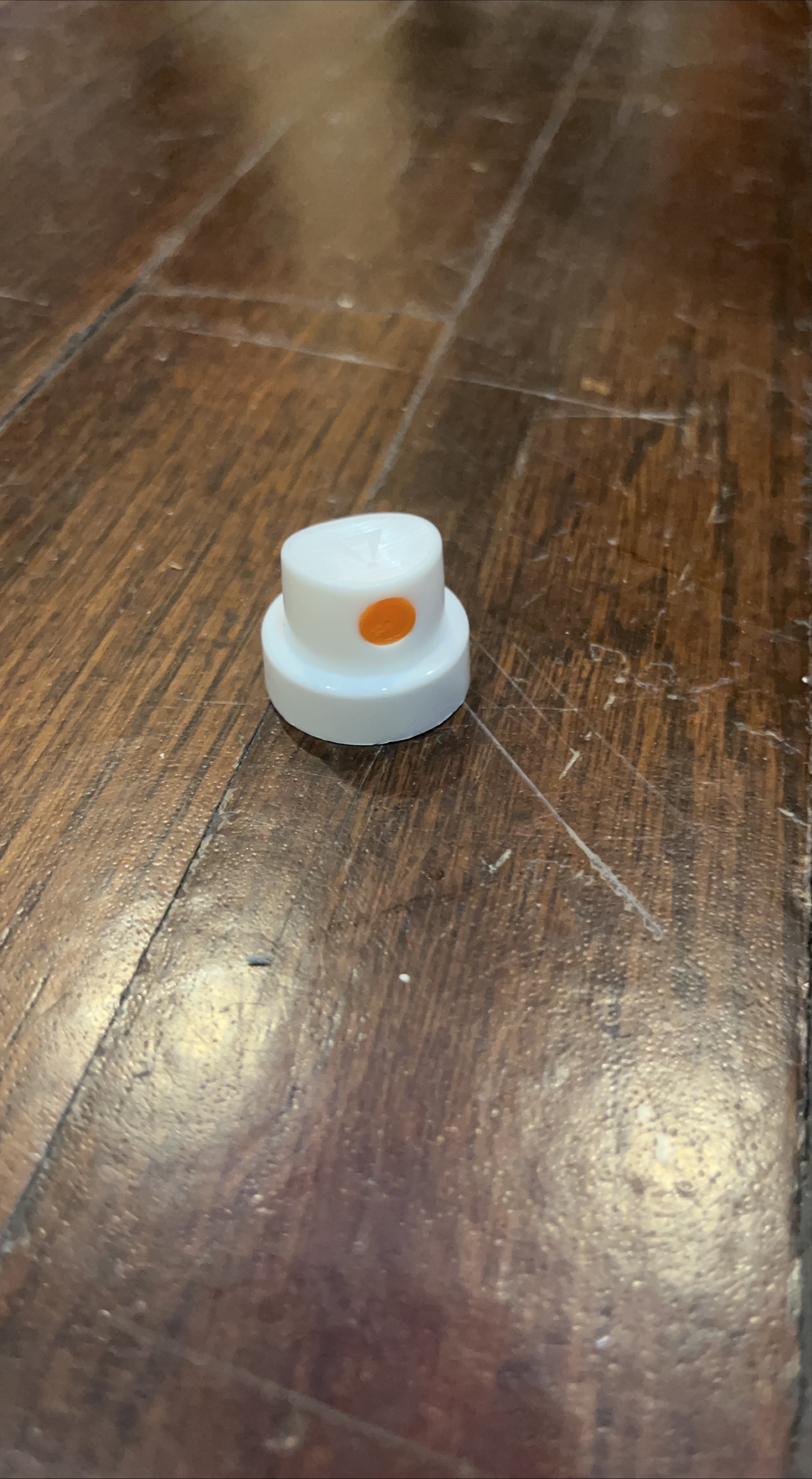 Spray Paint Cap - White with Orange Dot