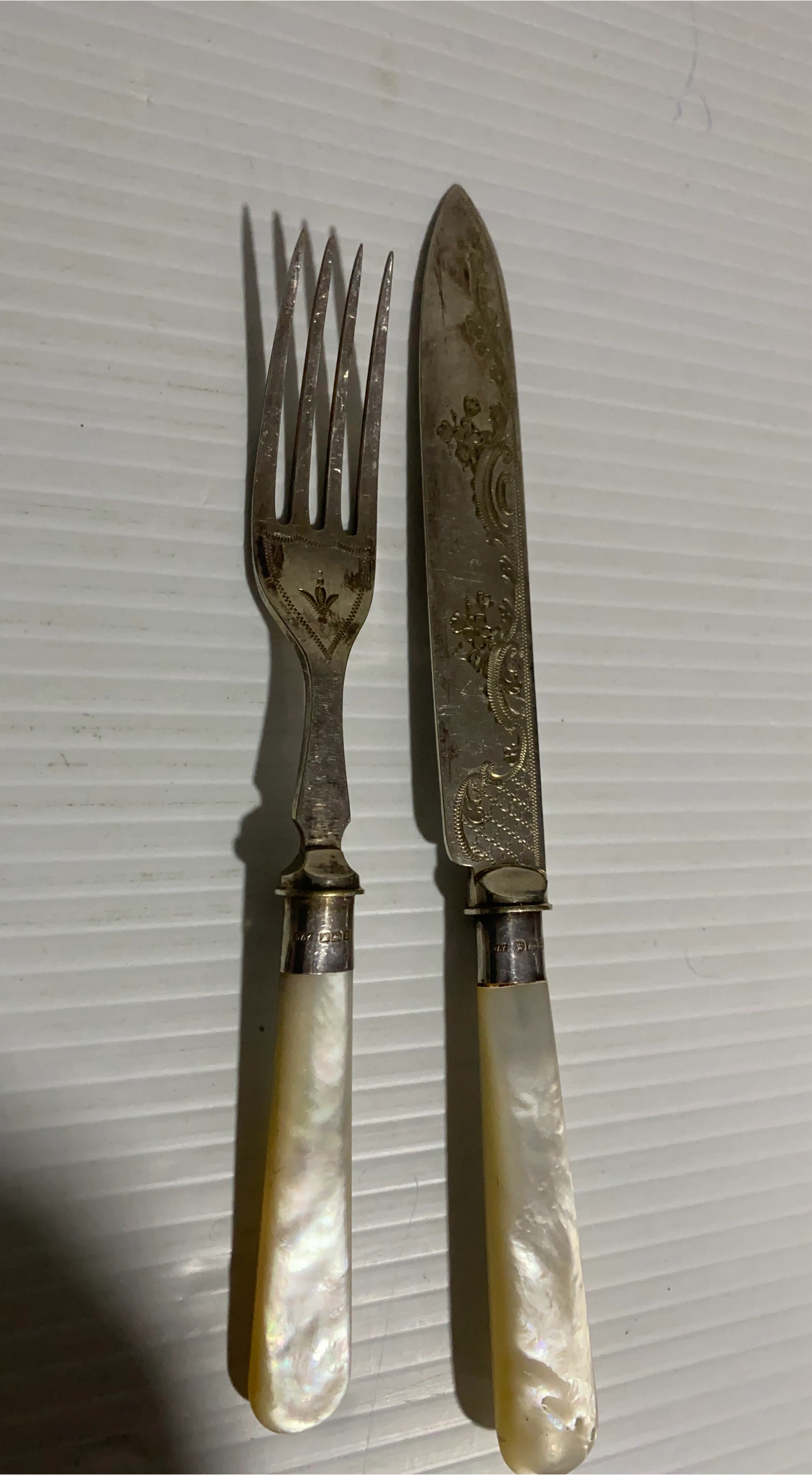 Vintage Silver Plated Fork and Knife Set