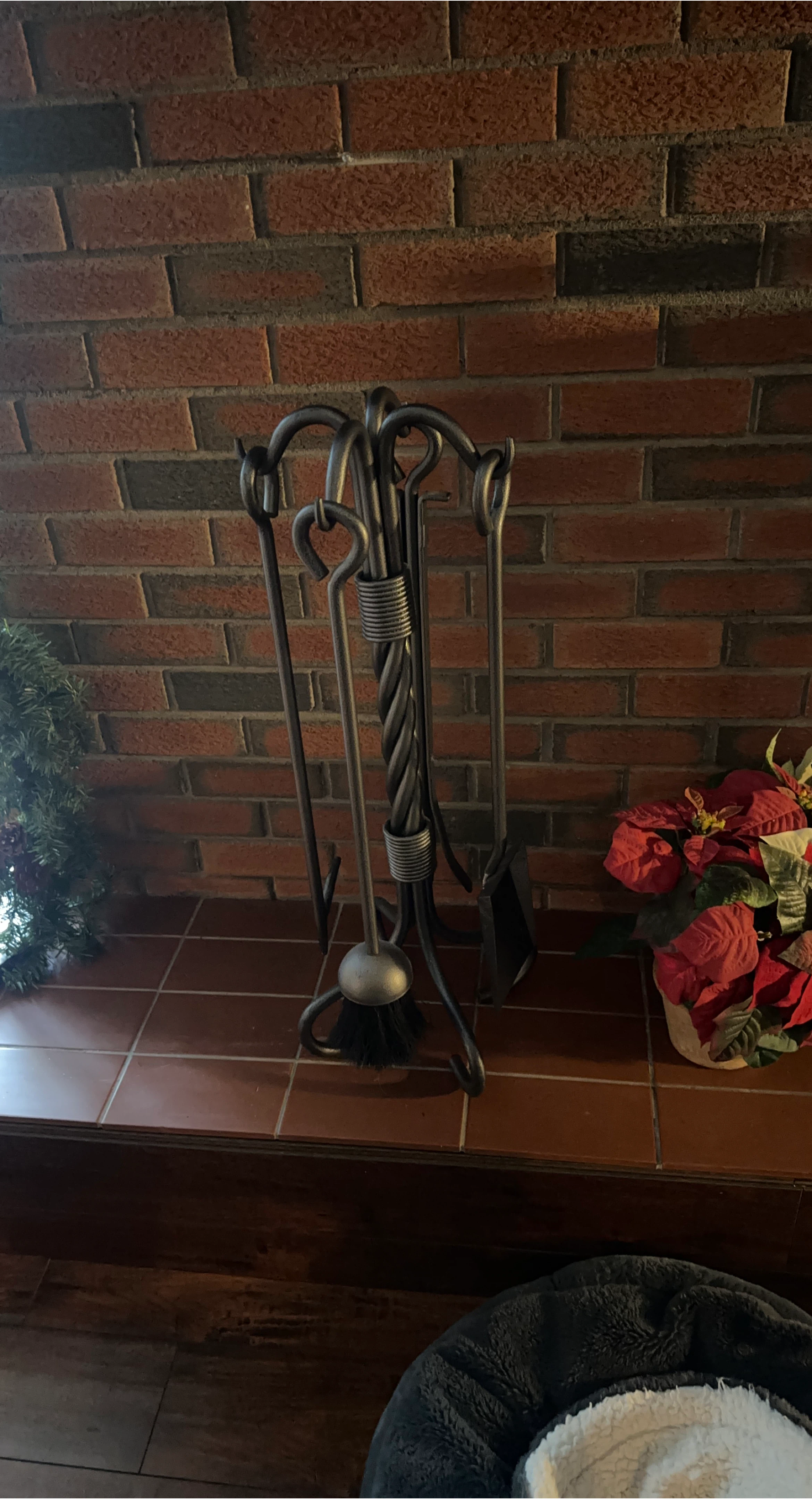 Fireplace Tool Set - Black Metal