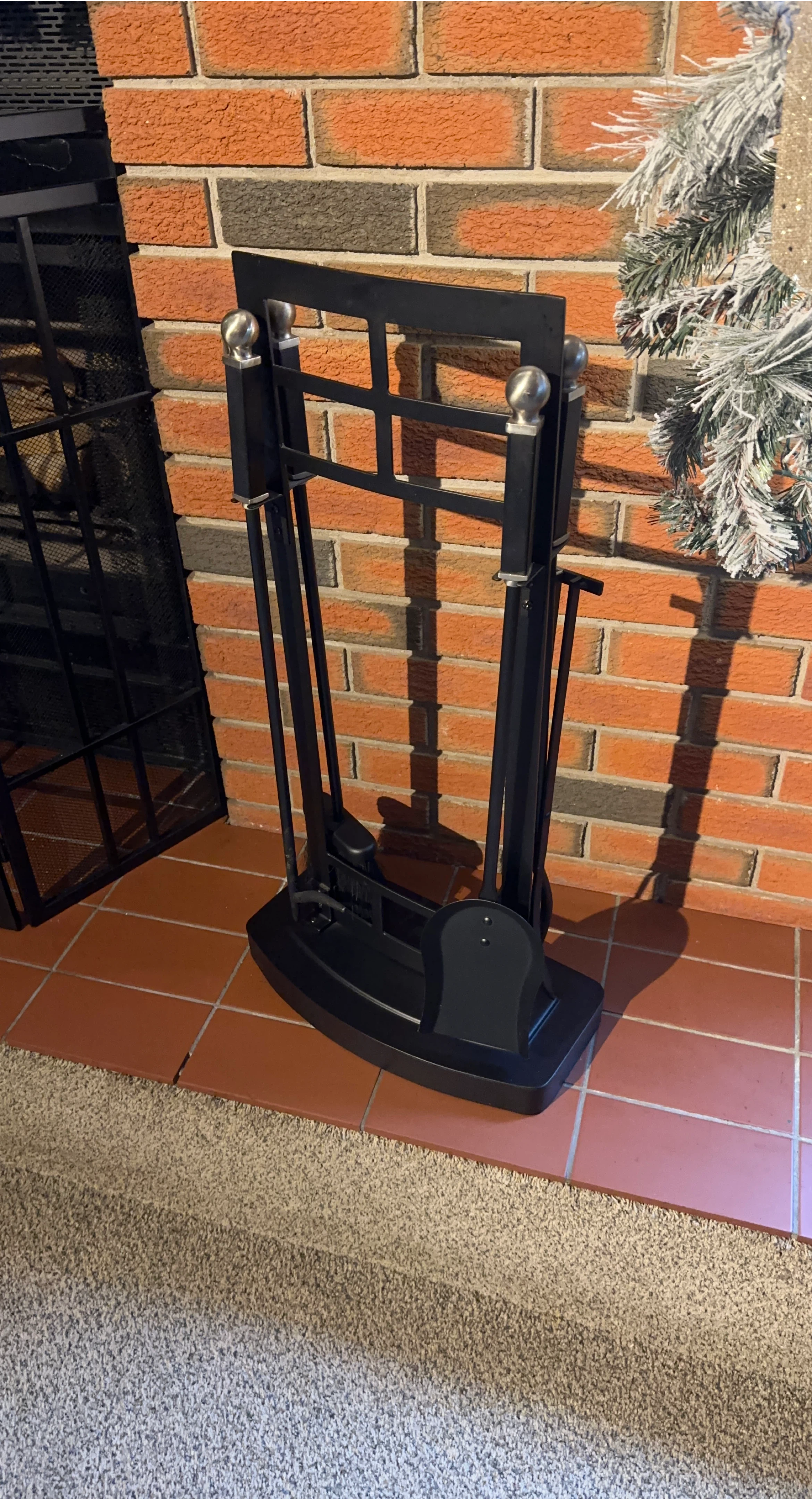 Black Fireplace Tool Set