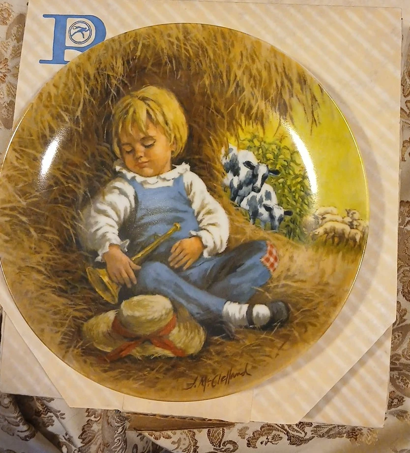 A.L. McClelland Collector Plate - Sleeping Child with Lambs
