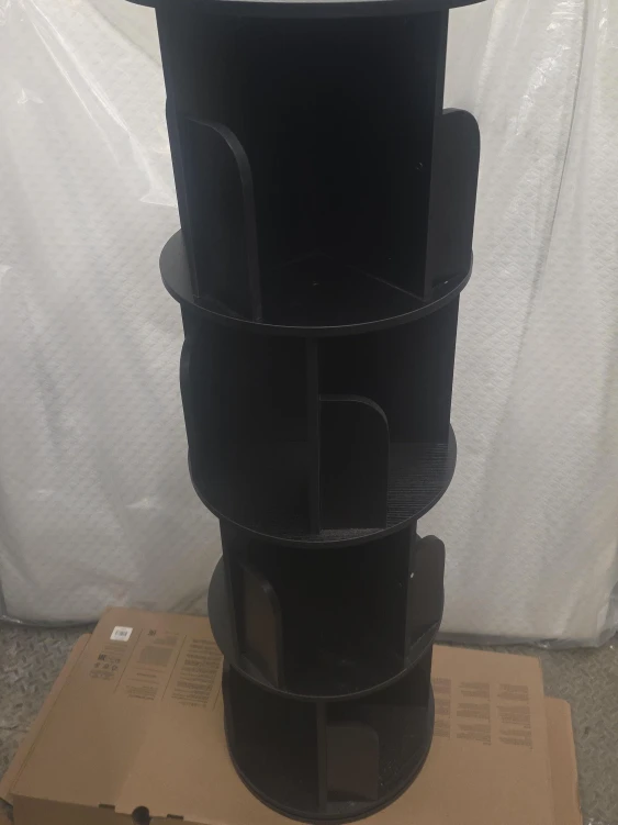 Black 5-Tier Rotating Bookshelf