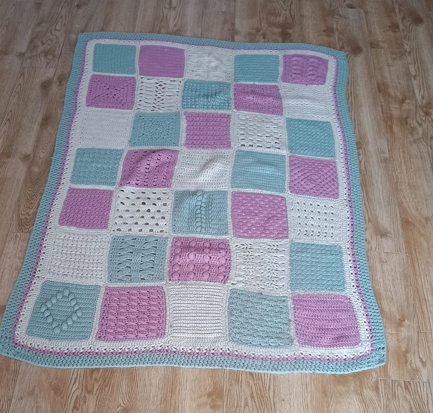 Handmade Crochet Blanket - Pastel Colours