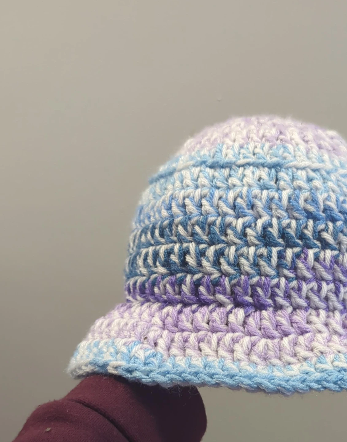 Handmade Crochet Bucket Hat - Blue & Purple