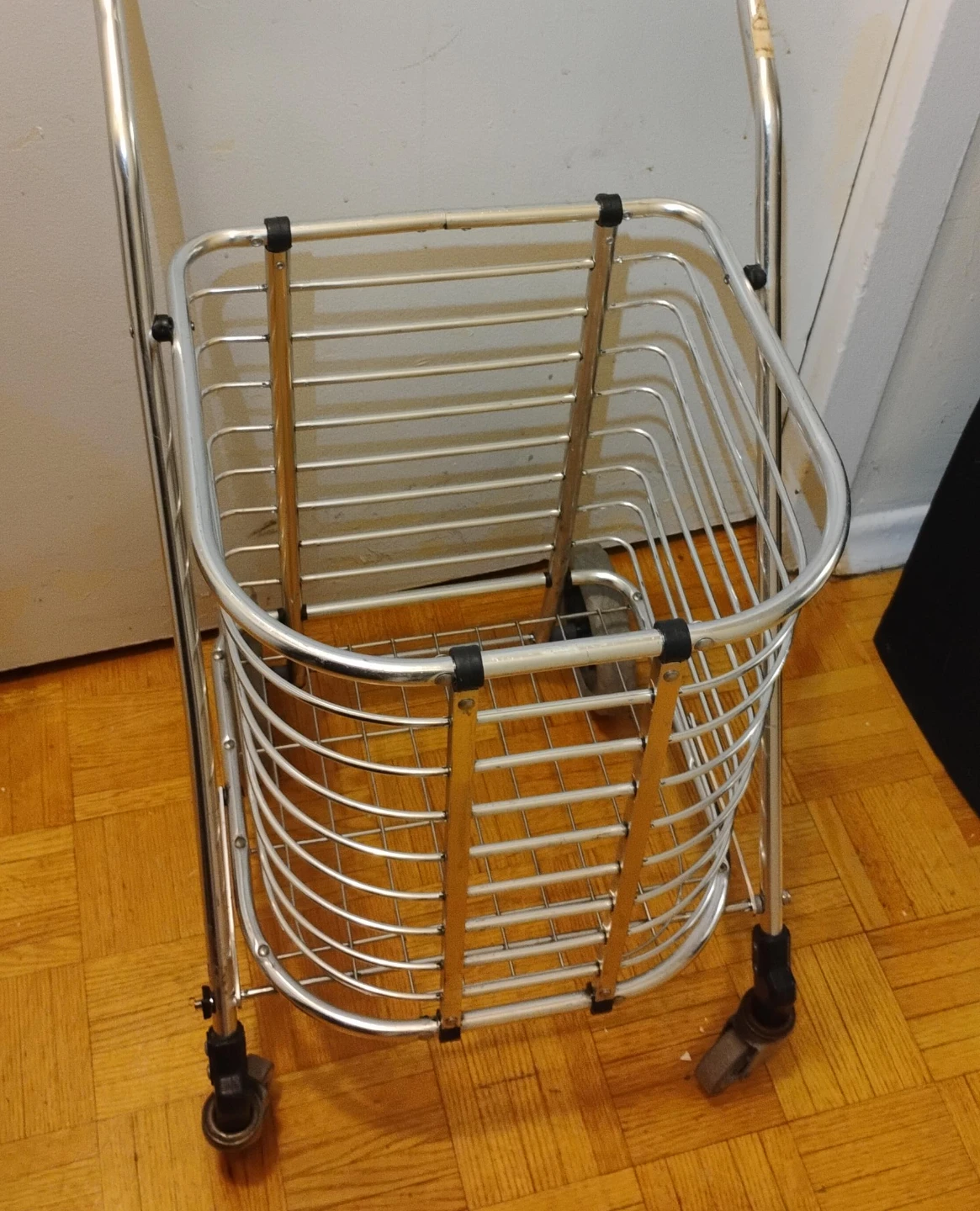 Rolling Shopping Cart - Silver