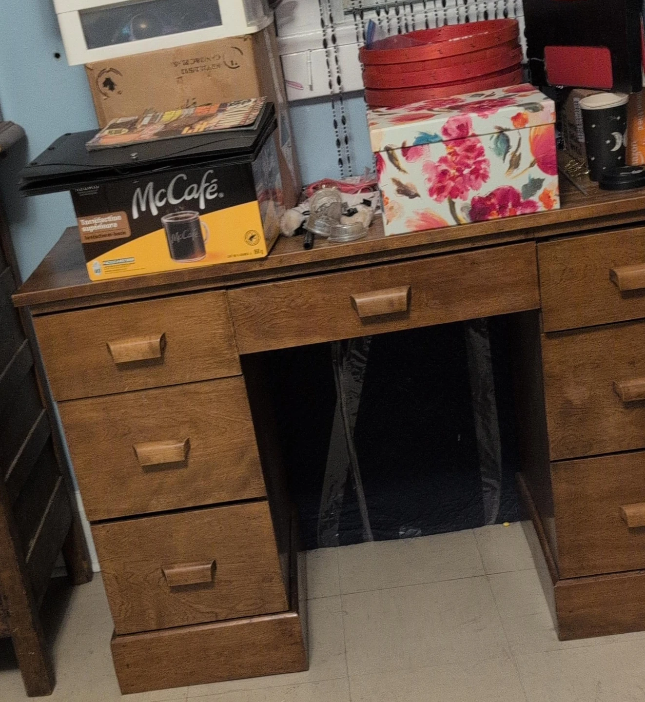 Wooden Desk with Drawers