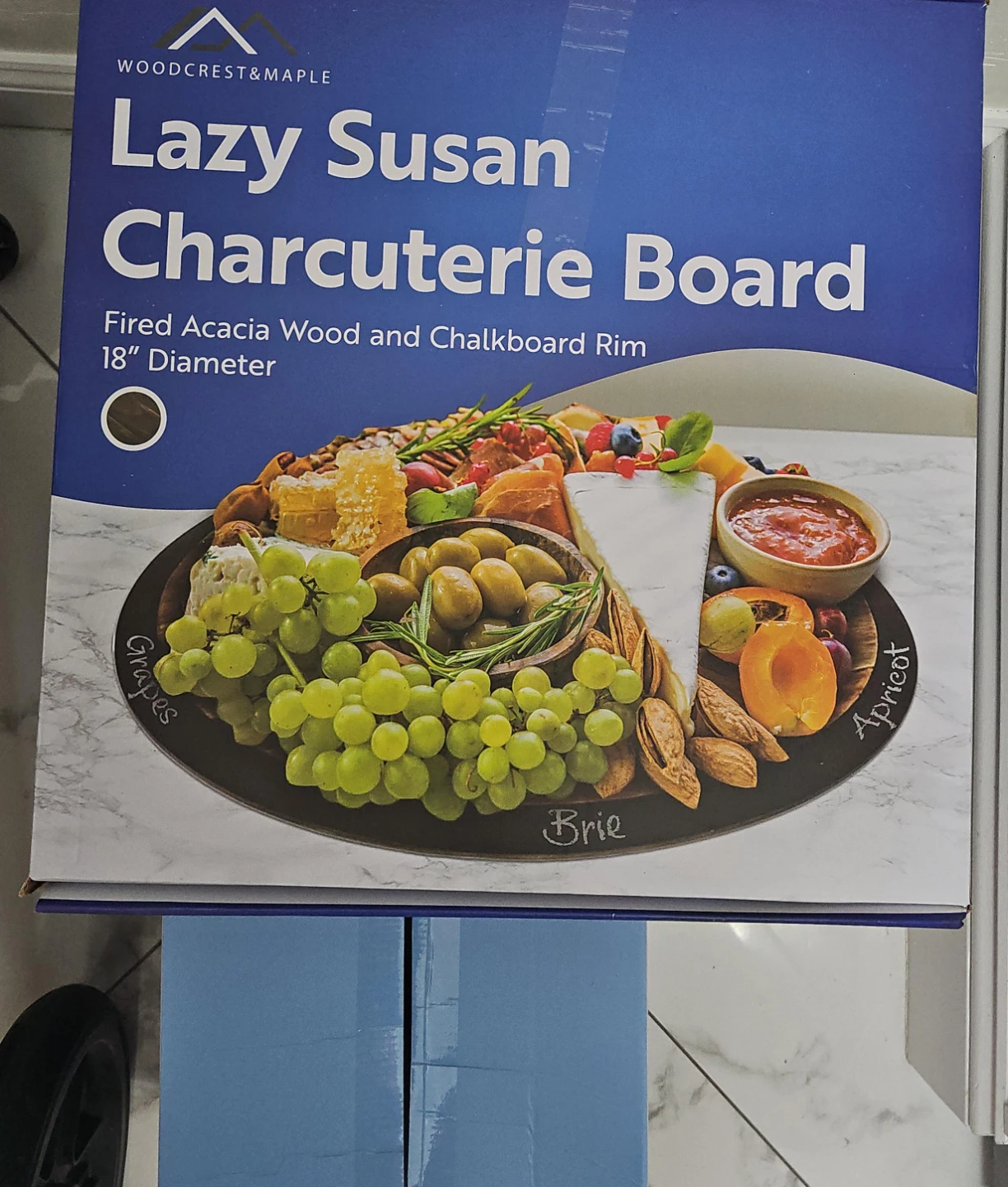 Woodcrest & Maple Lazy Susan Charcuterie Board 18"