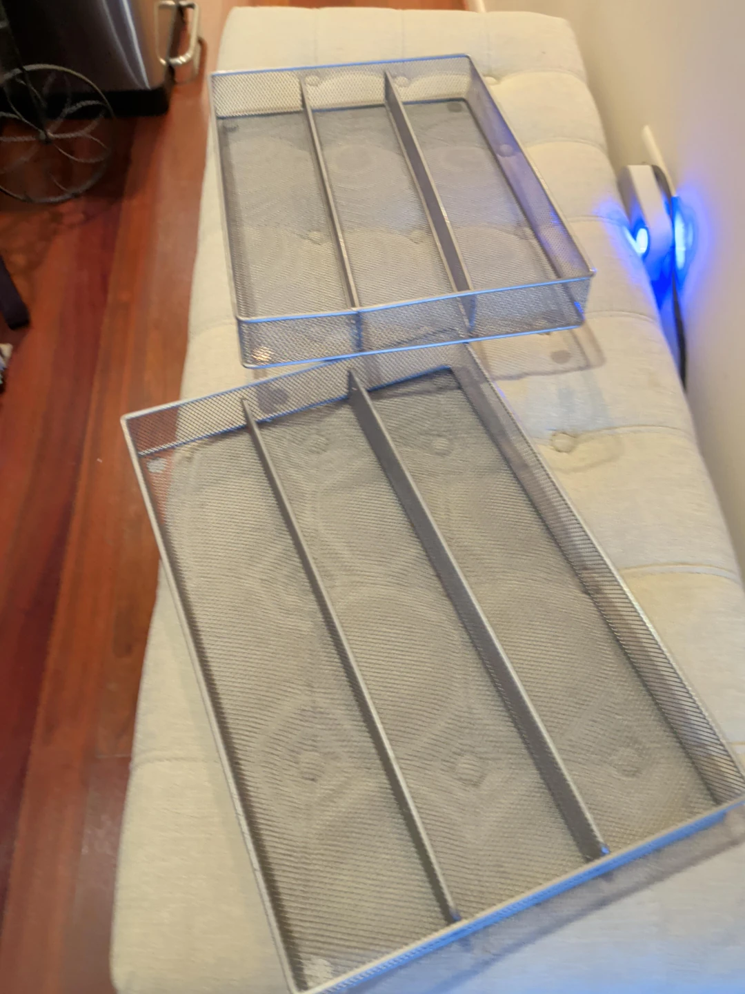 Silver Metal Mesh Drawer Organizers - Set of 2