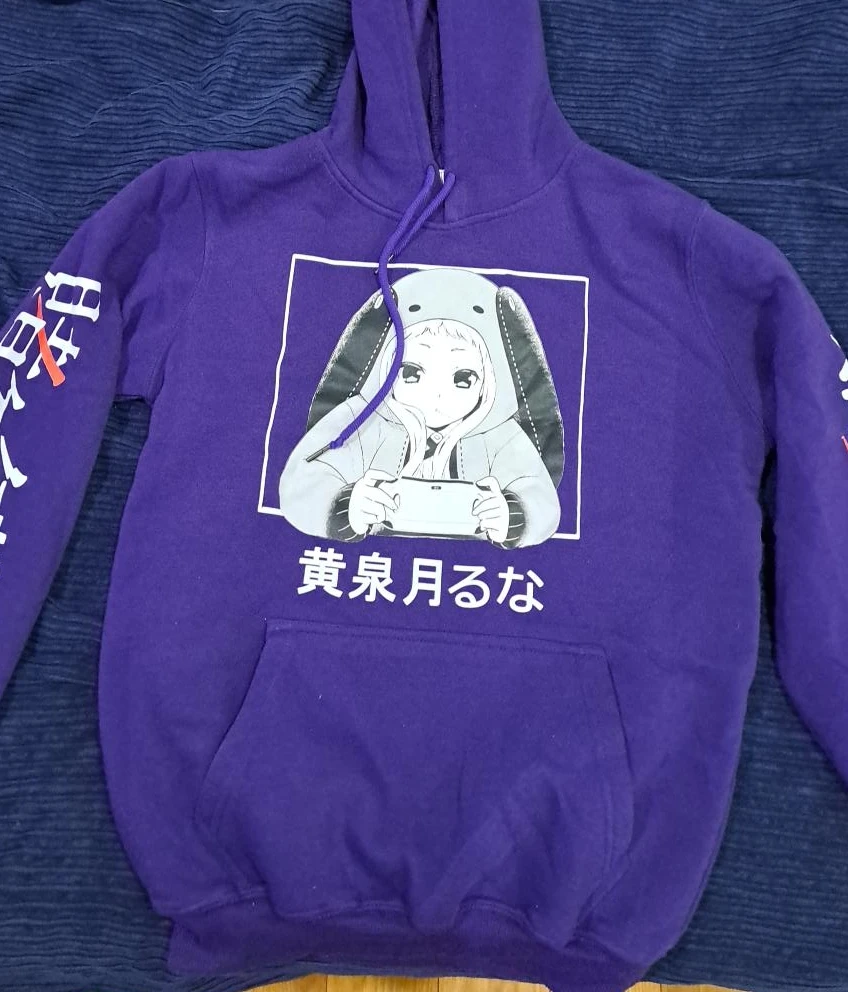 Purple Anime Graphic Hoodie